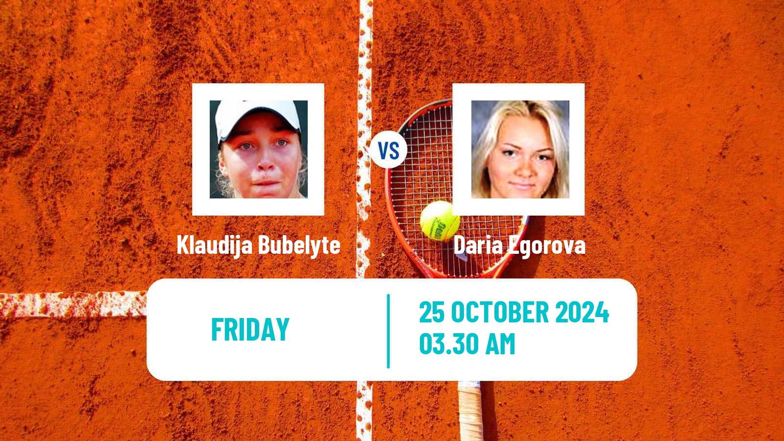 Tennis ITF W35 Kayseri Women Klaudija Bubelyte - Daria Egorova