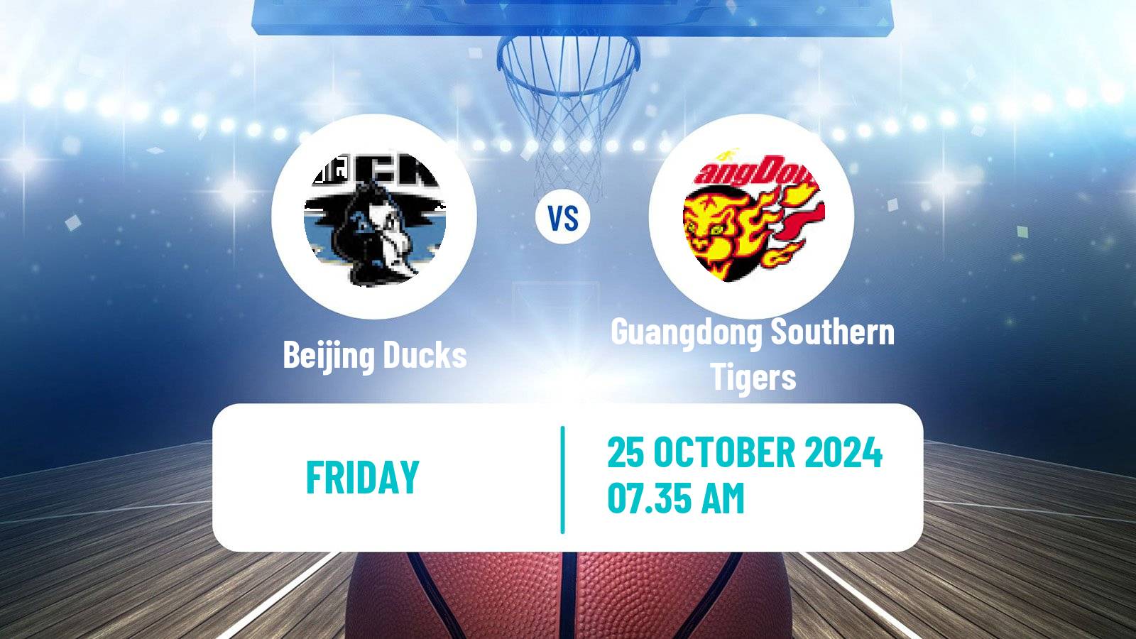 Basketball CBA Beijing Ducks - Guangdong Southern Tigers