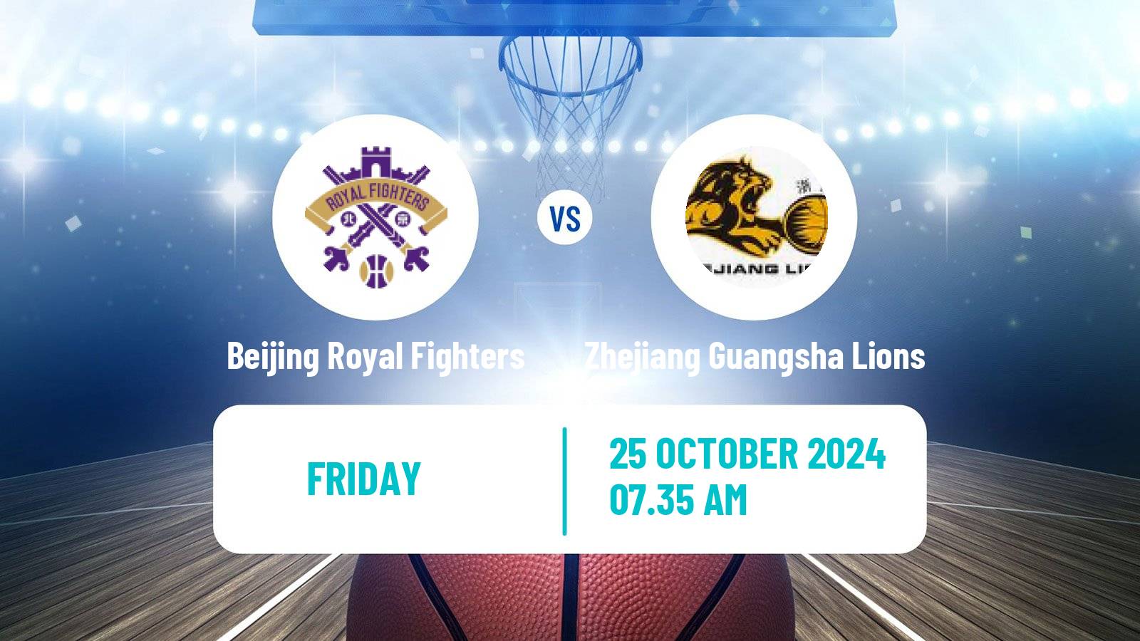 Basketball CBA Beijing Royal Fighters - Zhejiang Guangsha Lions