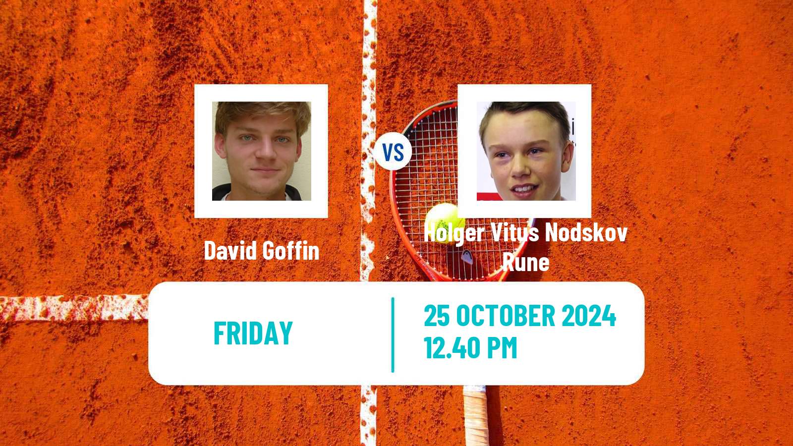 Tennis ATP Basel David Goffin - Holger Vitus Nodskov Rune