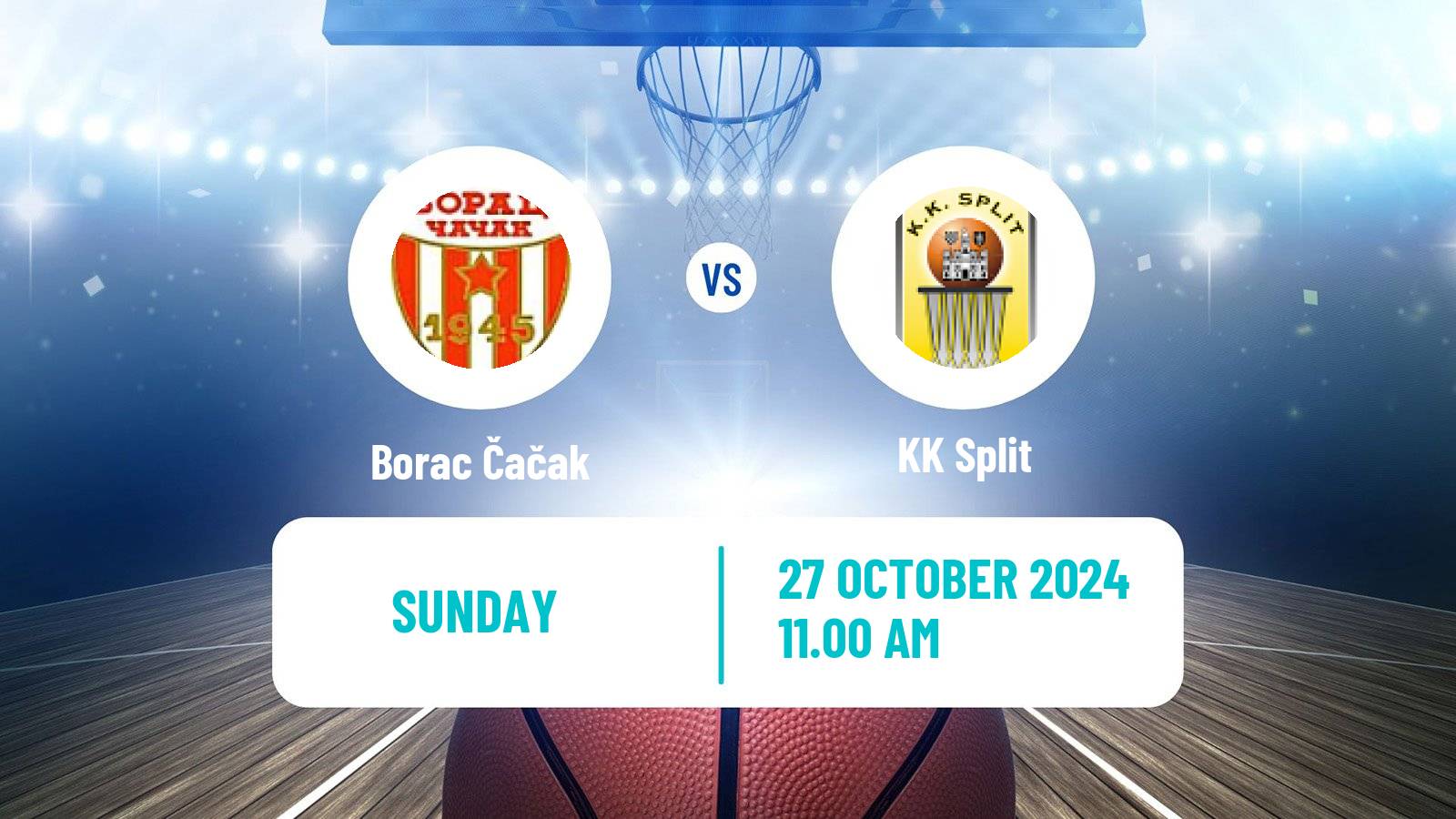 Basketball Adriatic League Borac Čačak - KK Split