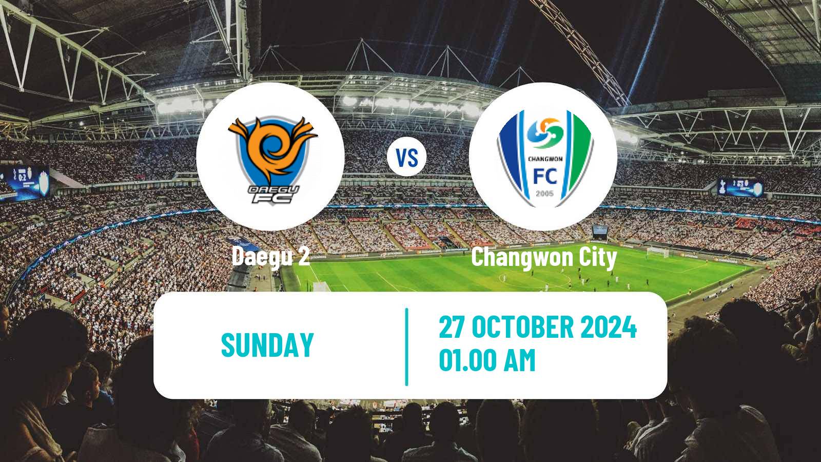 Soccer South Korean K3 League Daegu 2 - Changwon City