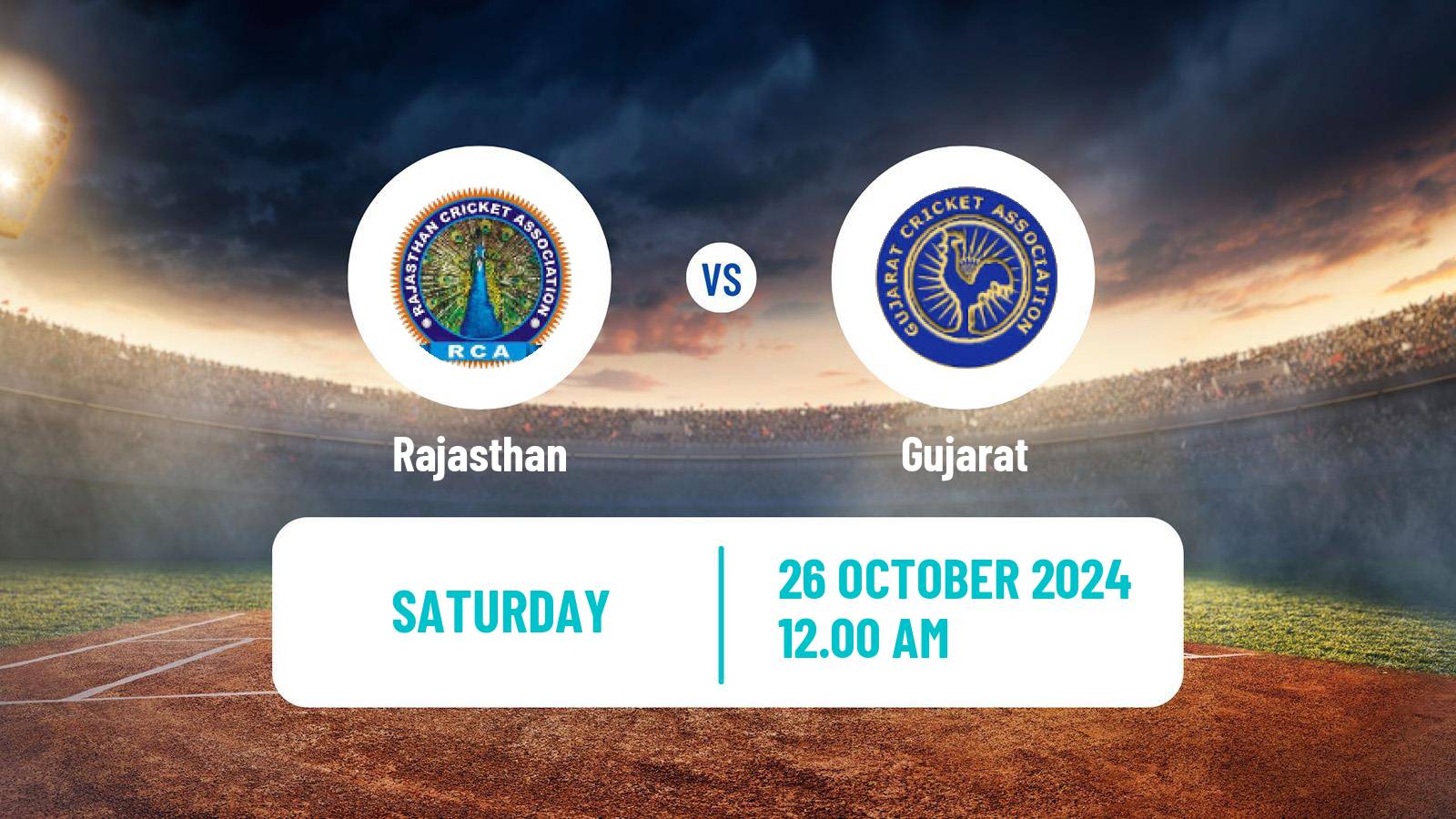 Cricket Ranji Trophy Rajasthan - Gujarat