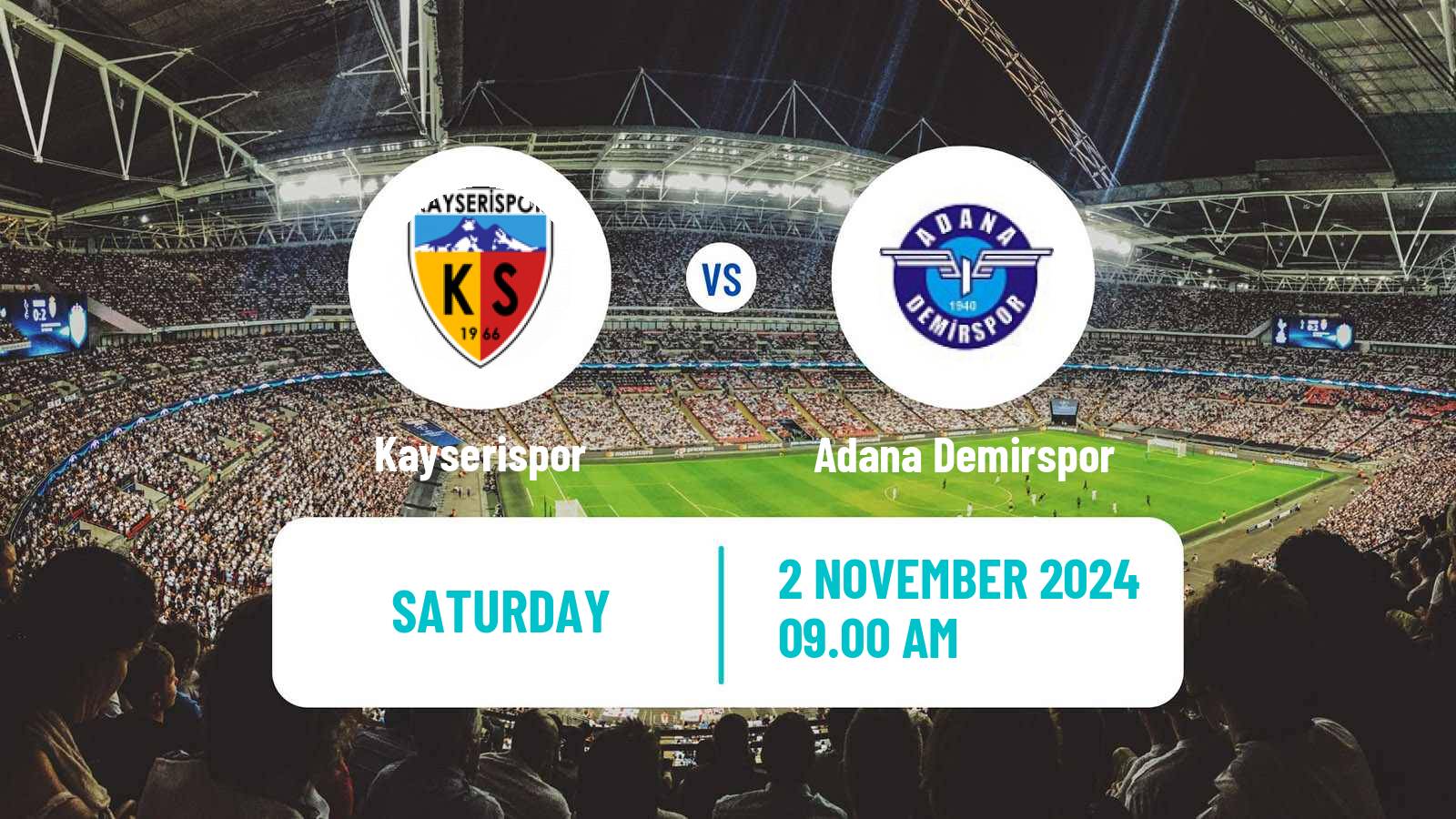 Soccer Turkish Super League Kayserispor - Adana Demirspor