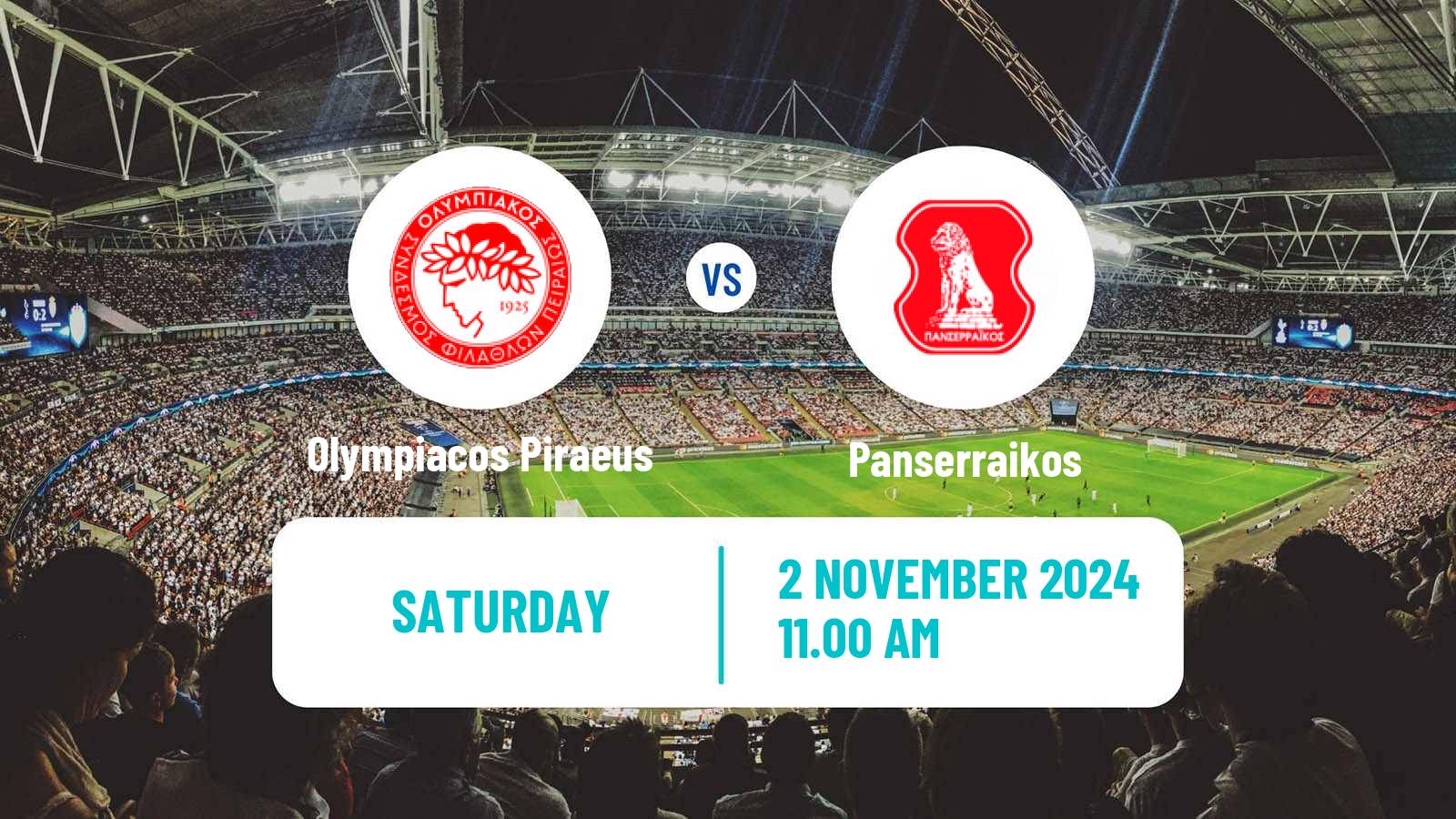 Soccer Greek Super League Olympiacos Piraeus - Panserraikos