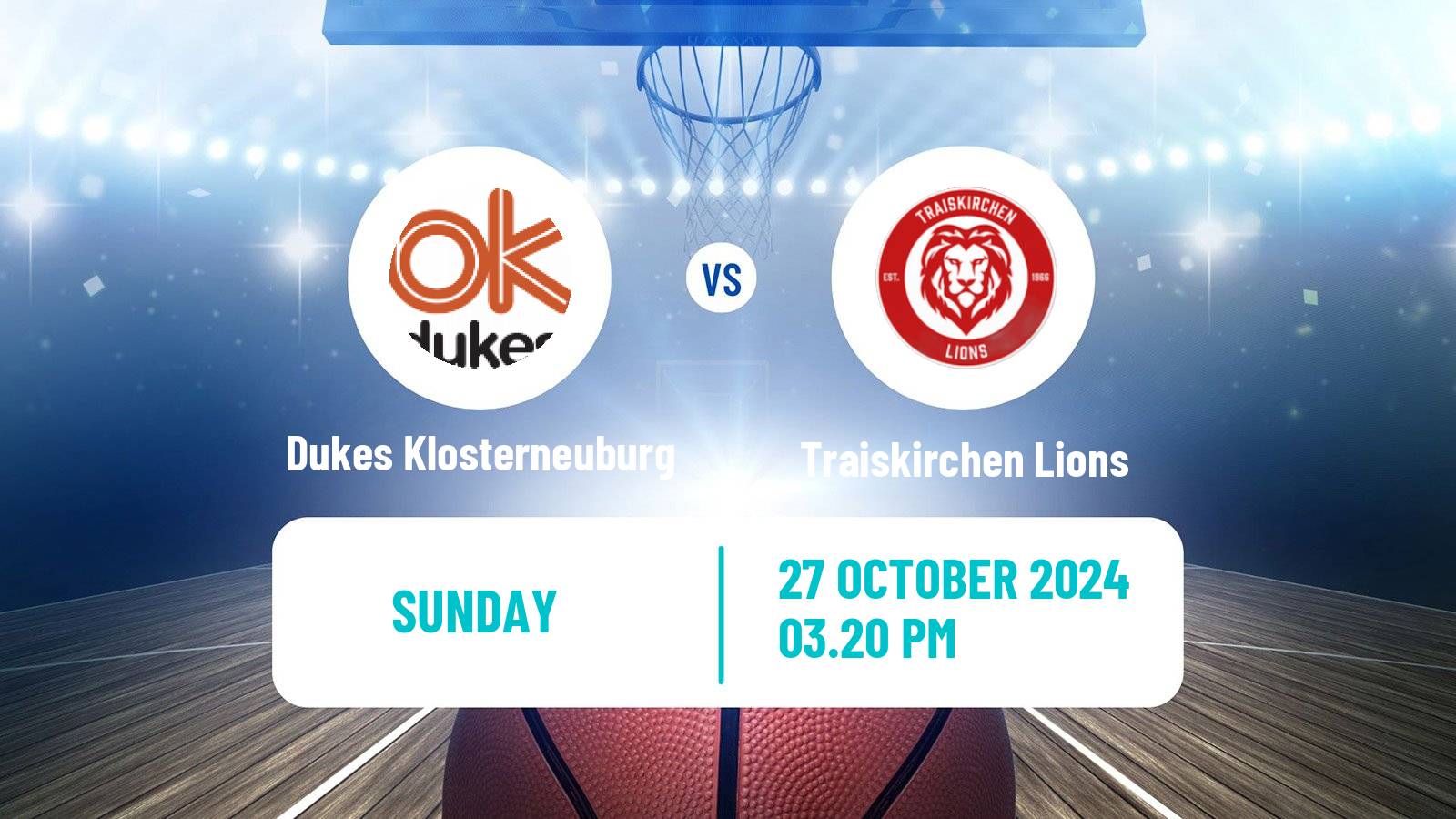 Basketball Austrian Superliga Basketball Dukes Klosterneuburg - Traiskirchen Lions