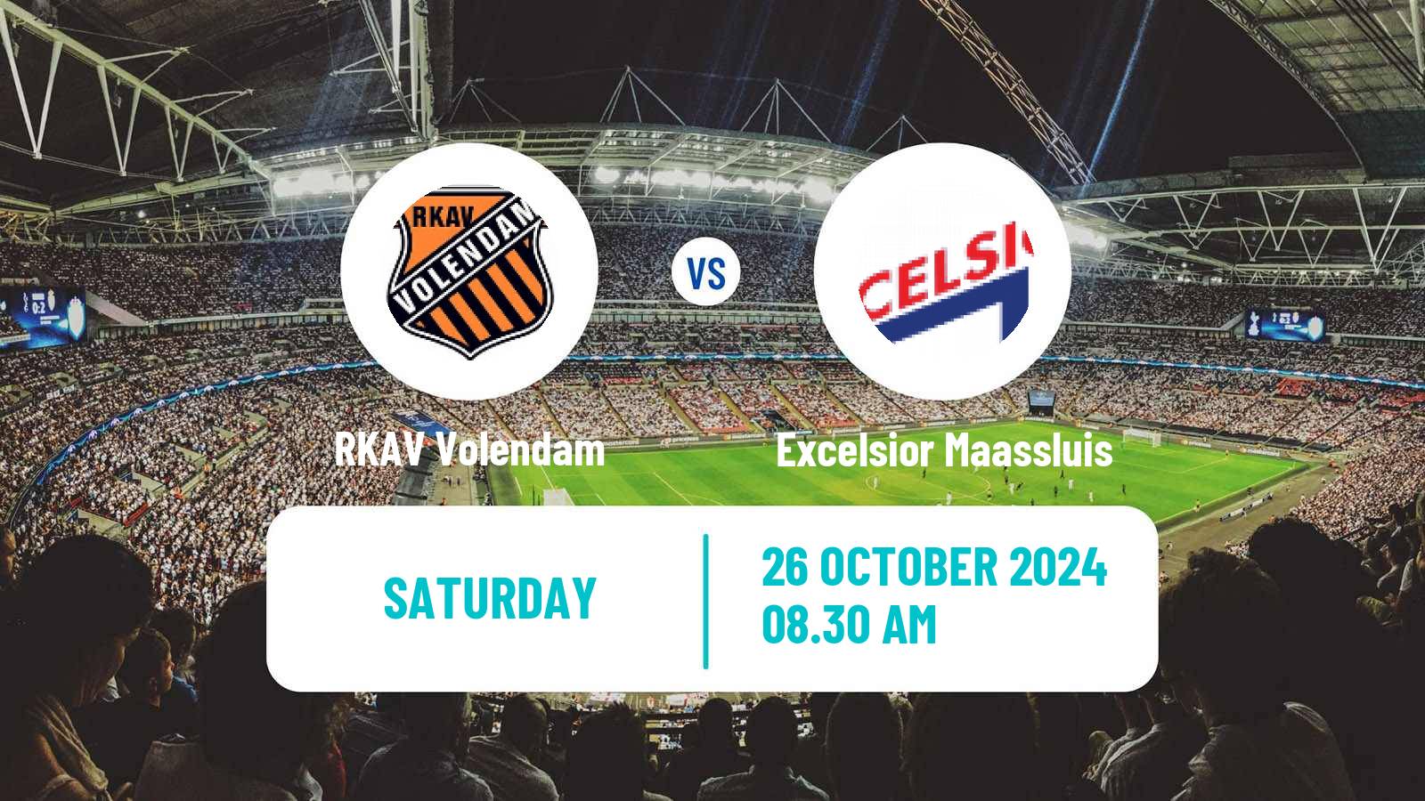 Soccer Dutch Tweede Divisie RKAV Volendam - Excelsior Maassluis