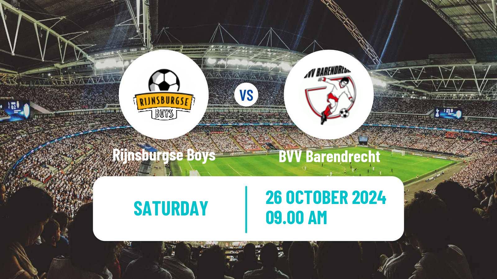 Soccer Dutch Tweede Divisie Rijnsburgse Boys - BVV Barendrecht