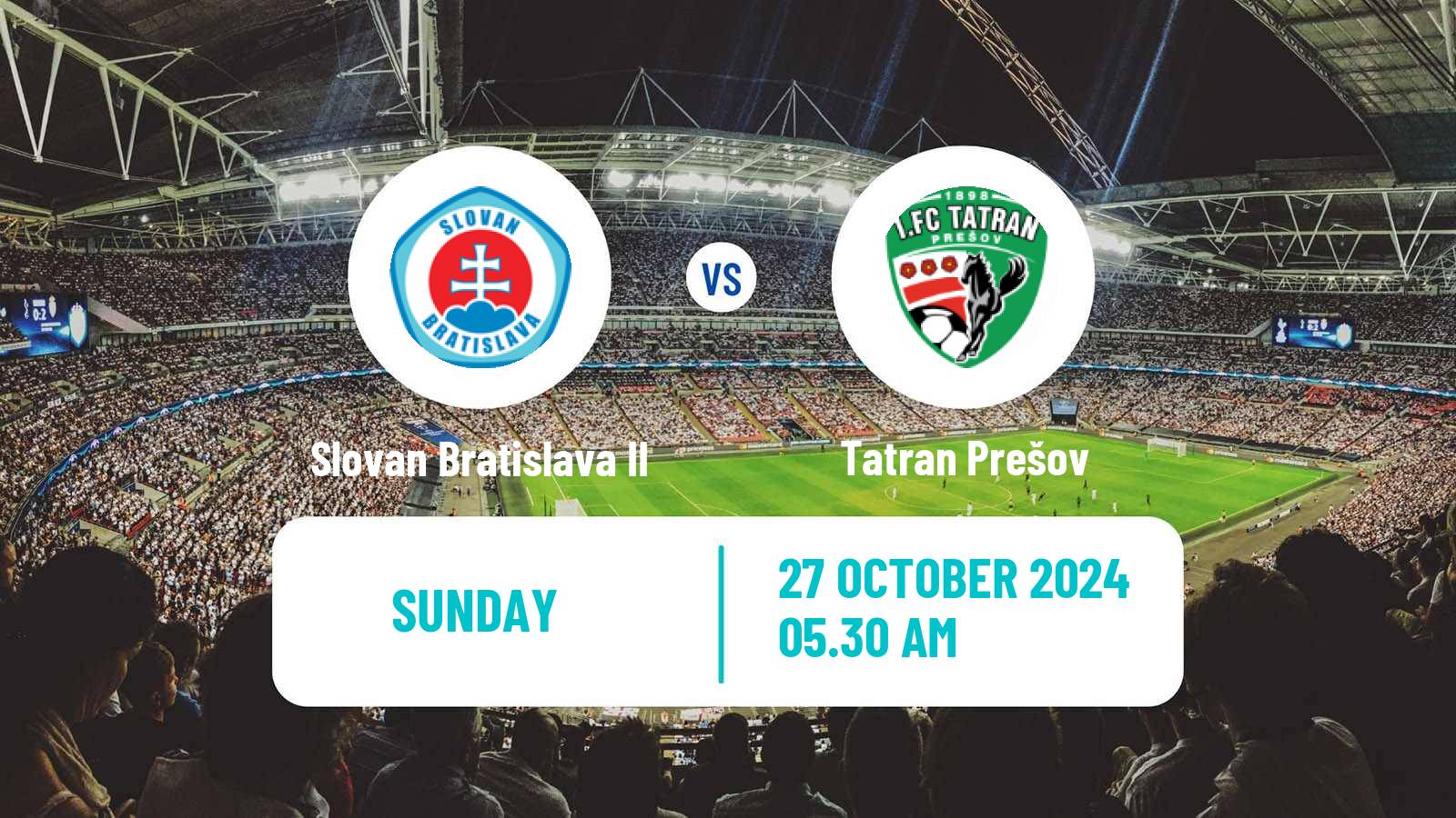 Soccer Slovak 2 Liga Slovan Bratislava II - Tatran Prešov