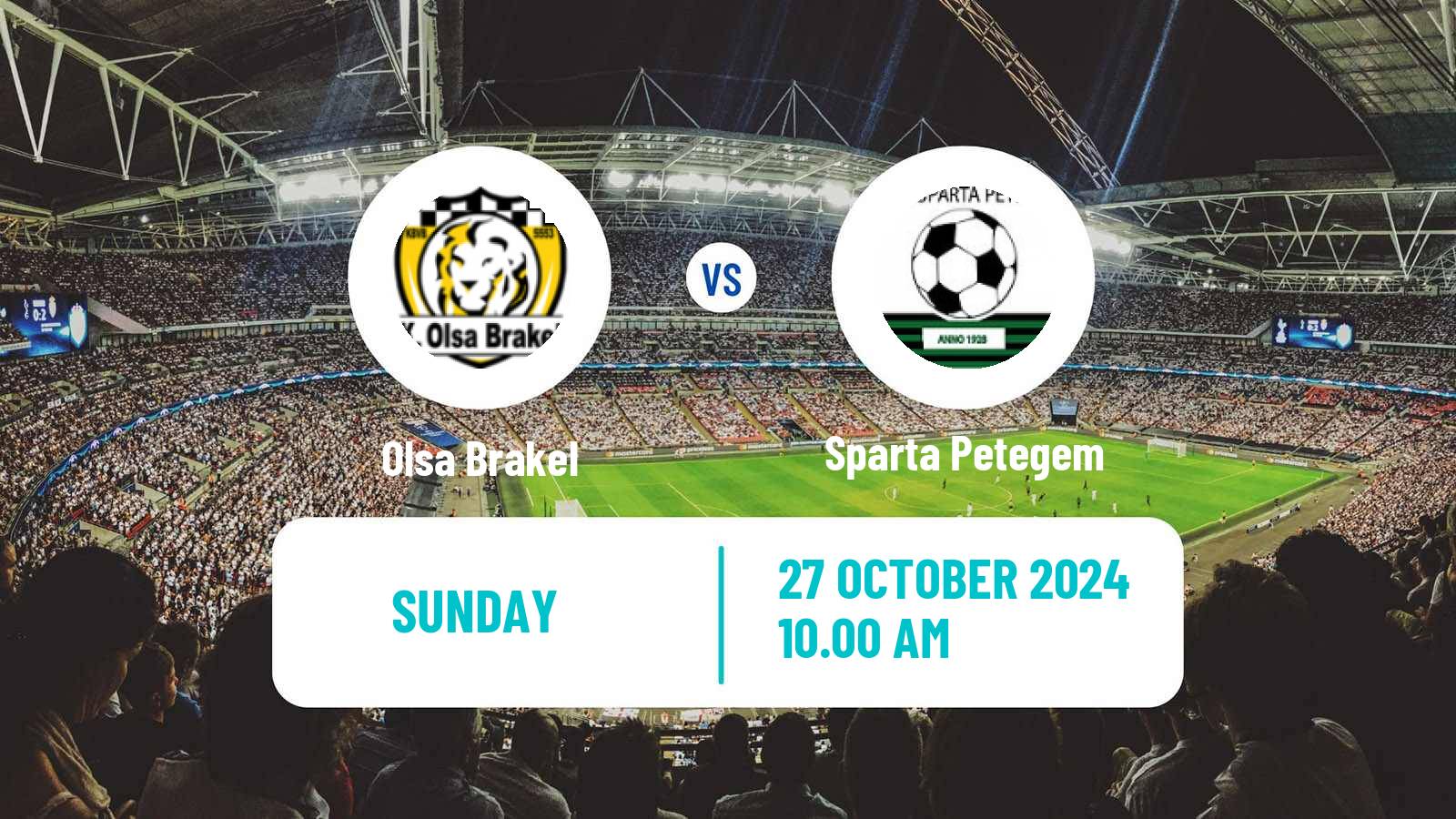 Soccer Belgian Second Amateur Division Group A Olsa Brakel - Sparta Petegem