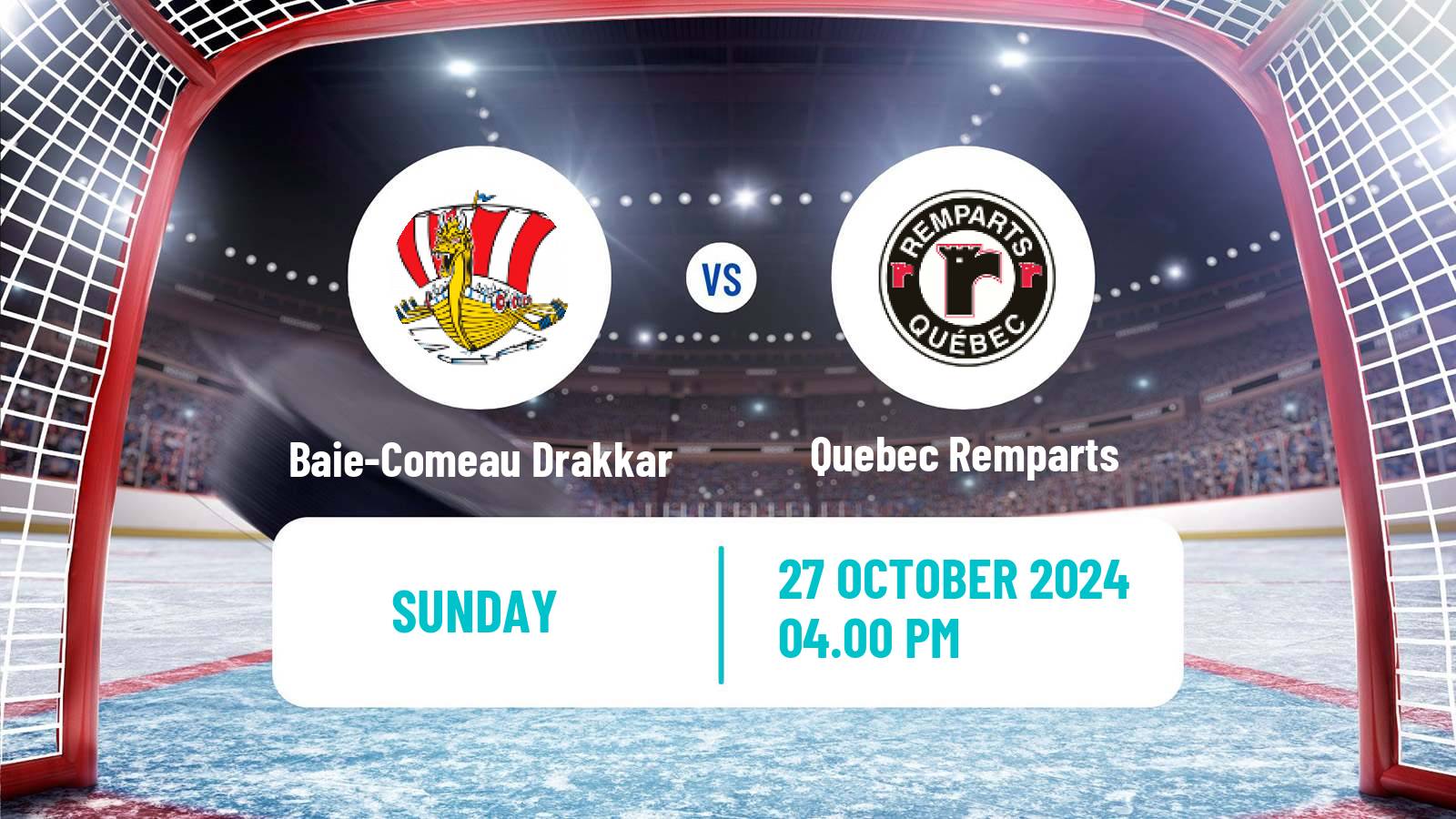 Hockey QMJHL Baie-Comeau Drakkar - Quebec Remparts