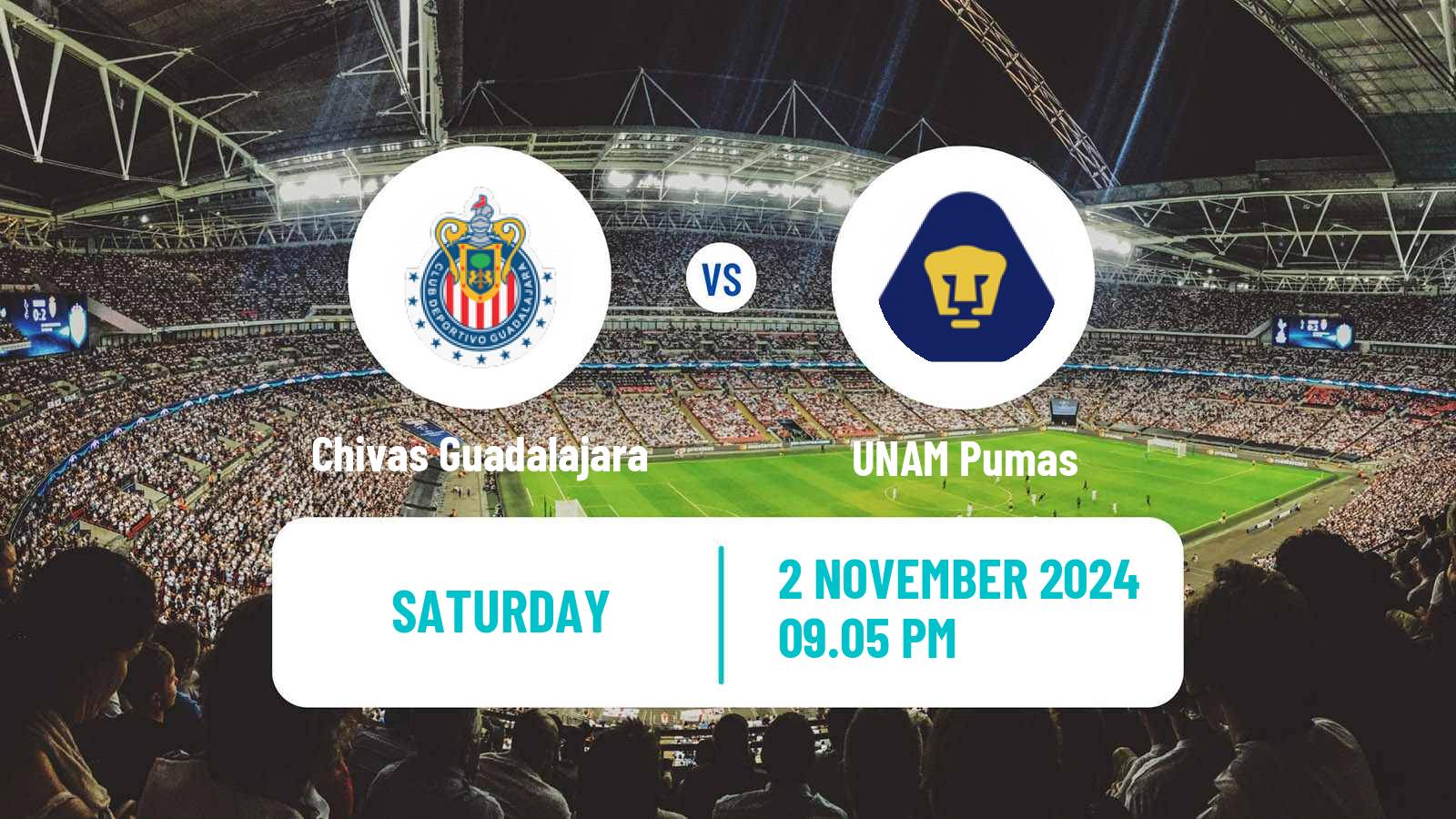 Soccer Mexican Liga MX Chivas Guadalajara - UNAM