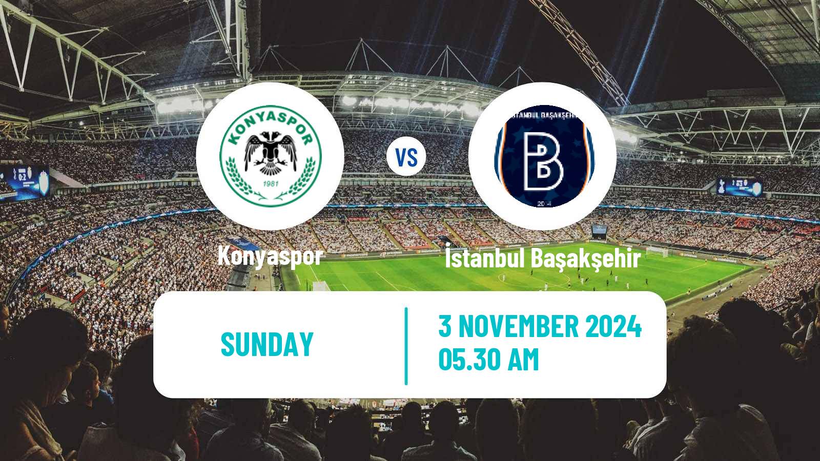 Soccer Turkish Super League Konyaspor - İstanbul Başakşehir