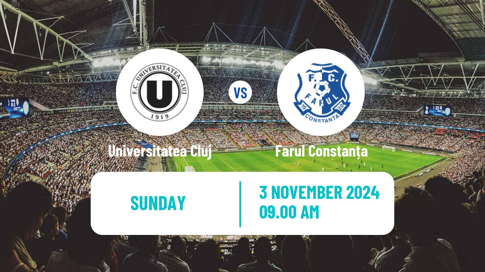 Soccer Romanian Liga 1 Universitatea Cluj - Farul Constanța