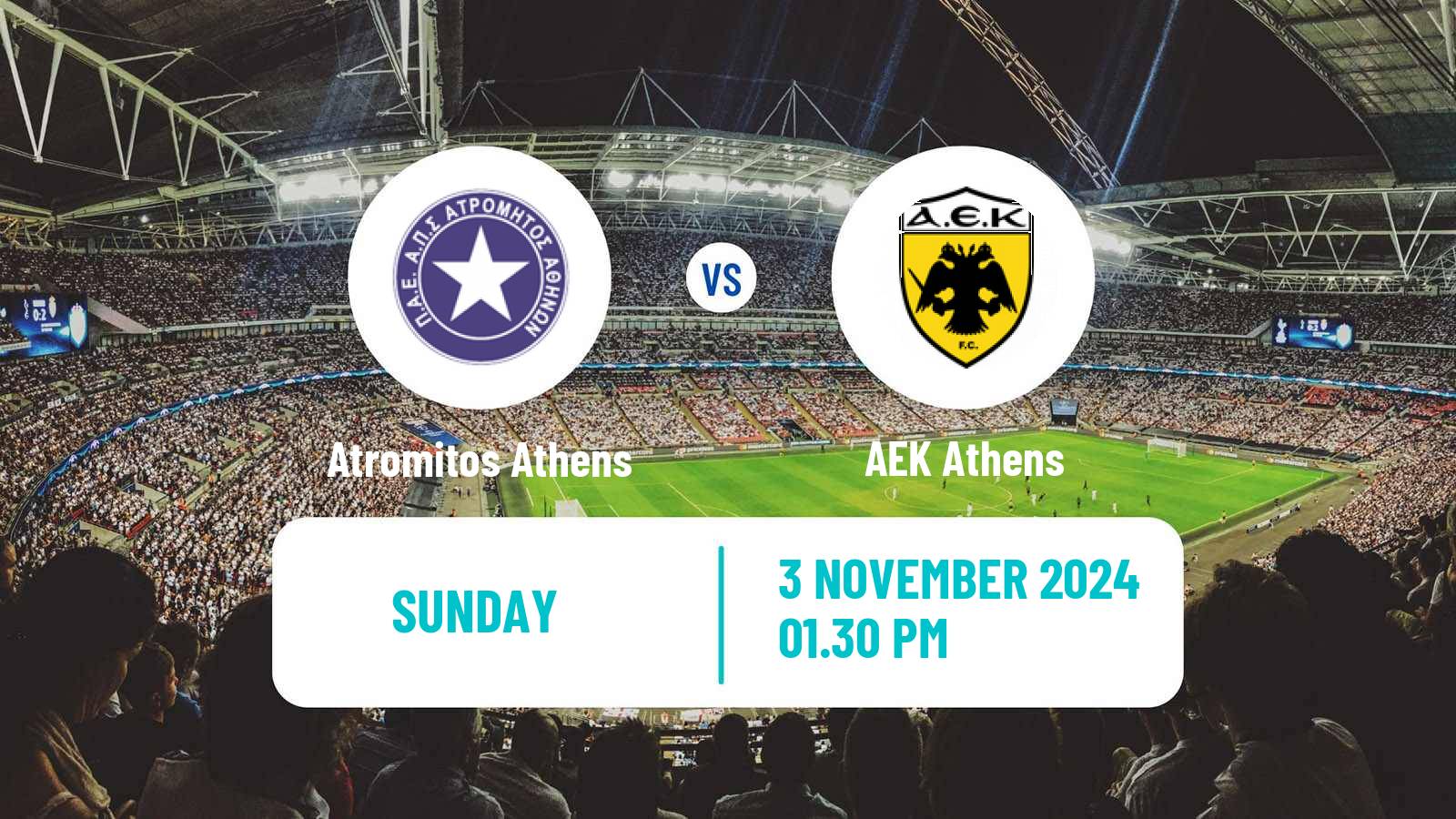 Soccer Greek Super League Atromitos Athens - AEK Athens