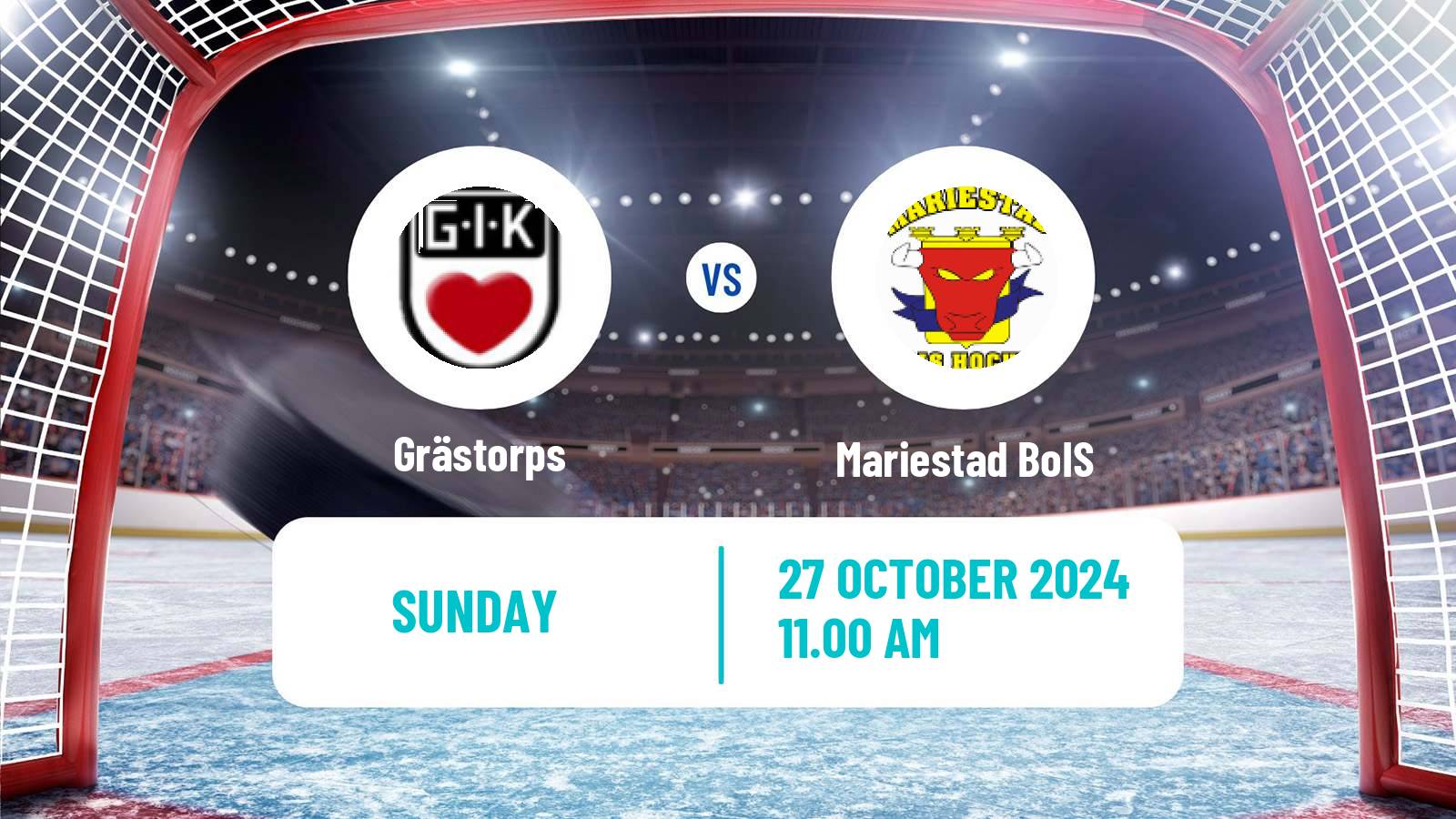 Hockey Swedish HockeyEttan Vastra Grästorps - Mariestad BoIS