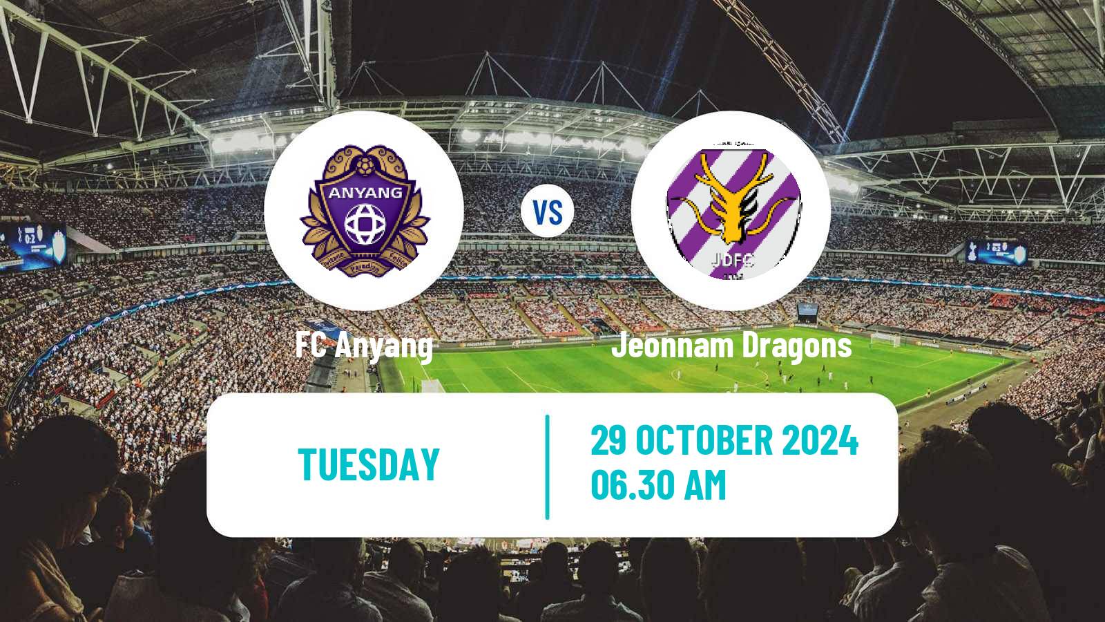 Soccer South Korean K-League 2 Anyang - Jeonnam Dragons