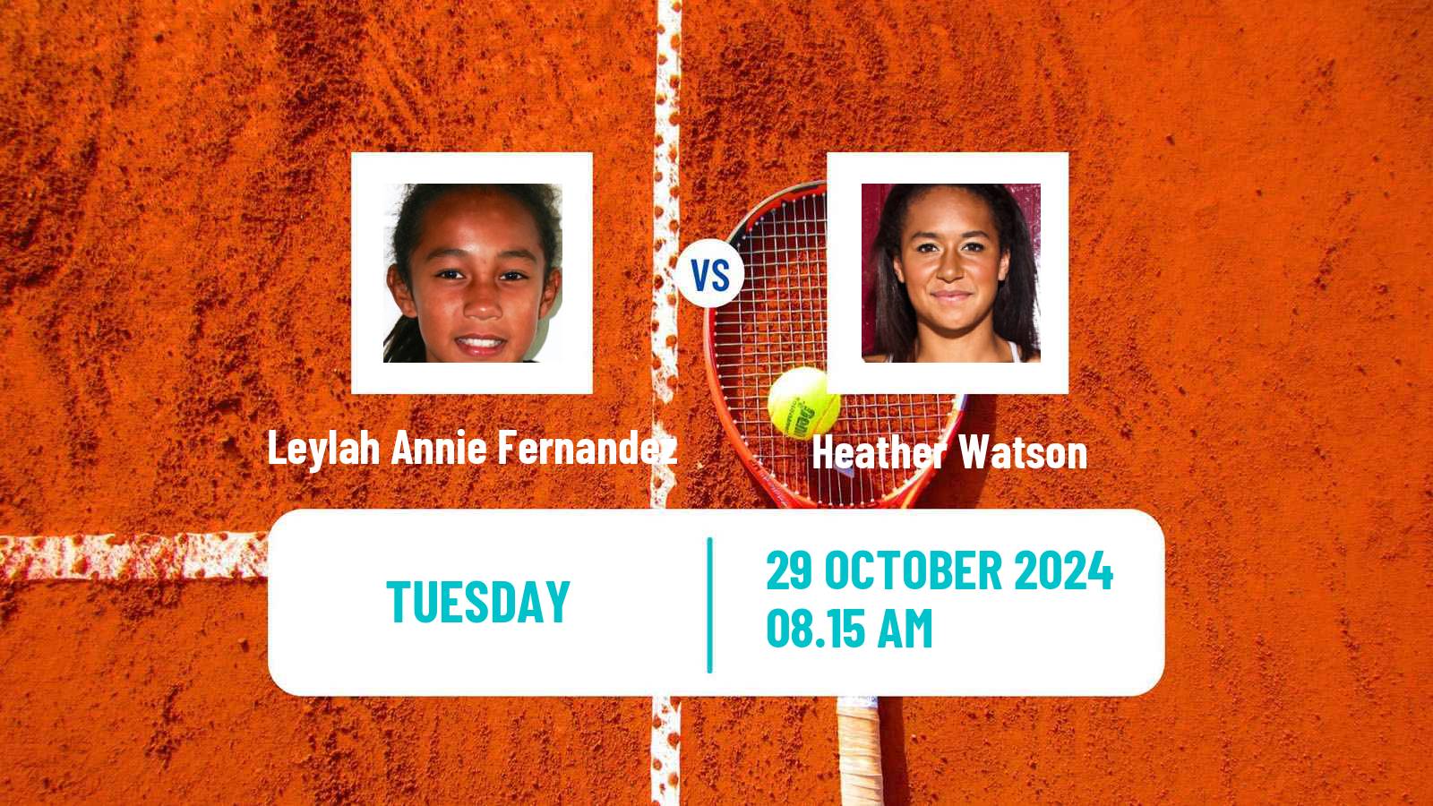 Tennis WTA Hong Kong Leylah Annie Fernandez - Heather Watson