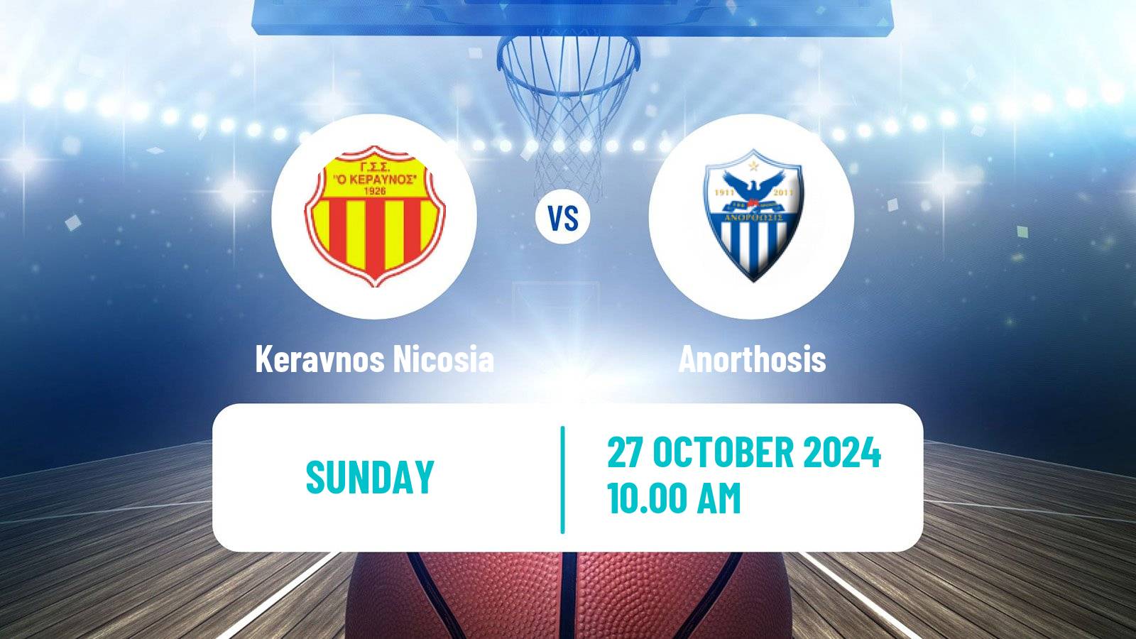 Basketball Cypriot Division A Basketball Keravnos Nicosia - Anorthosis