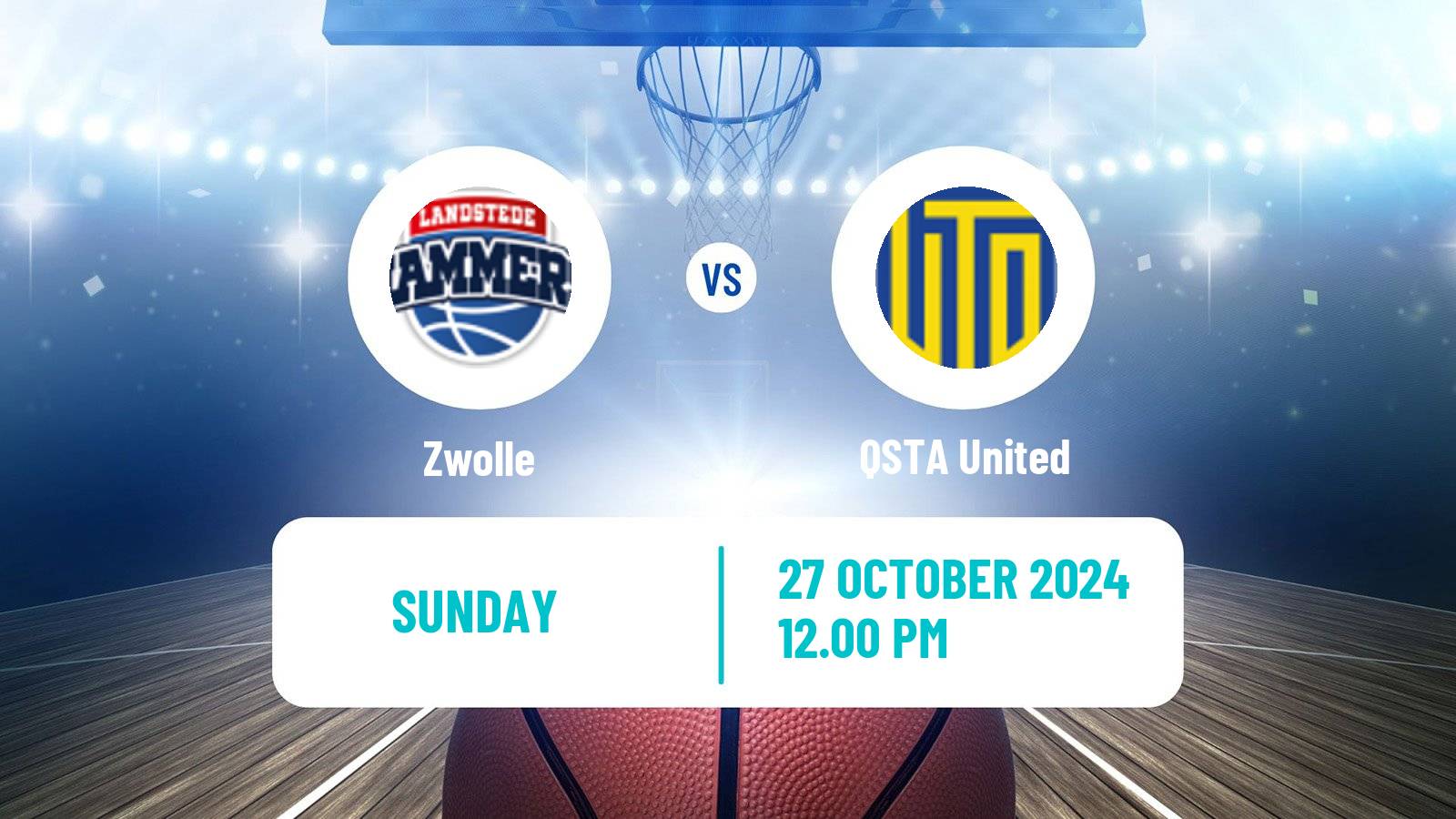 Basketball Dutch WBL Basketball Zwolle - QSTA United