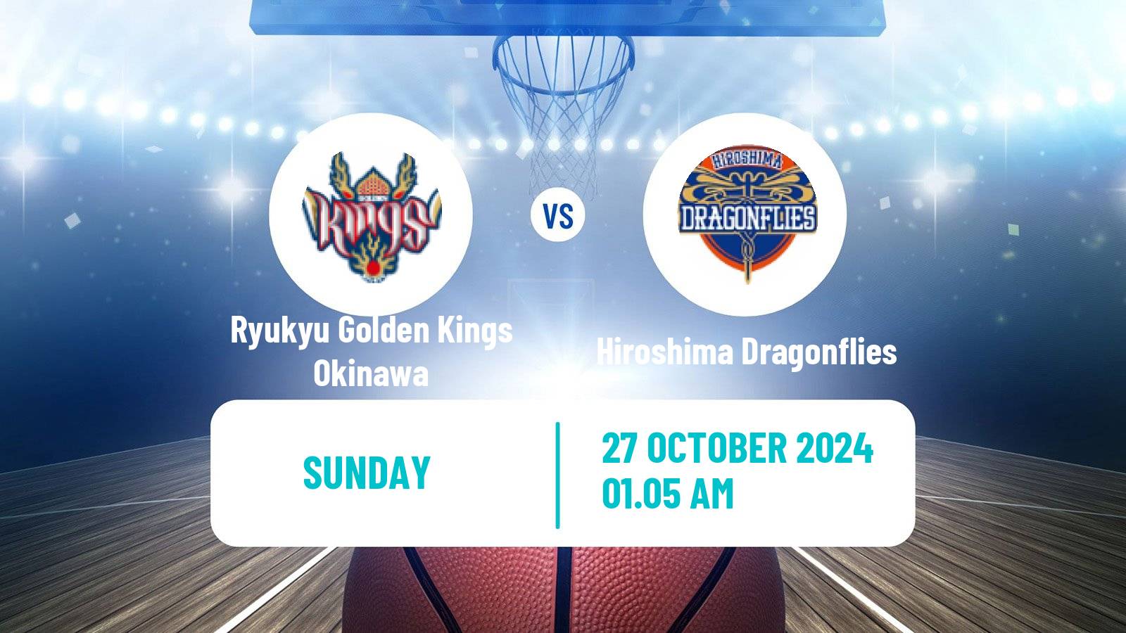 Basketball BJ League Ryukyu Golden Kings Okinawa - Hiroshima Dragonflies