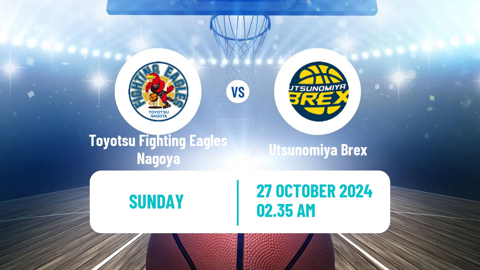 Basketball BJ League Toyotsu Fighting Eagles Nagoya - Utsunomiya Brex