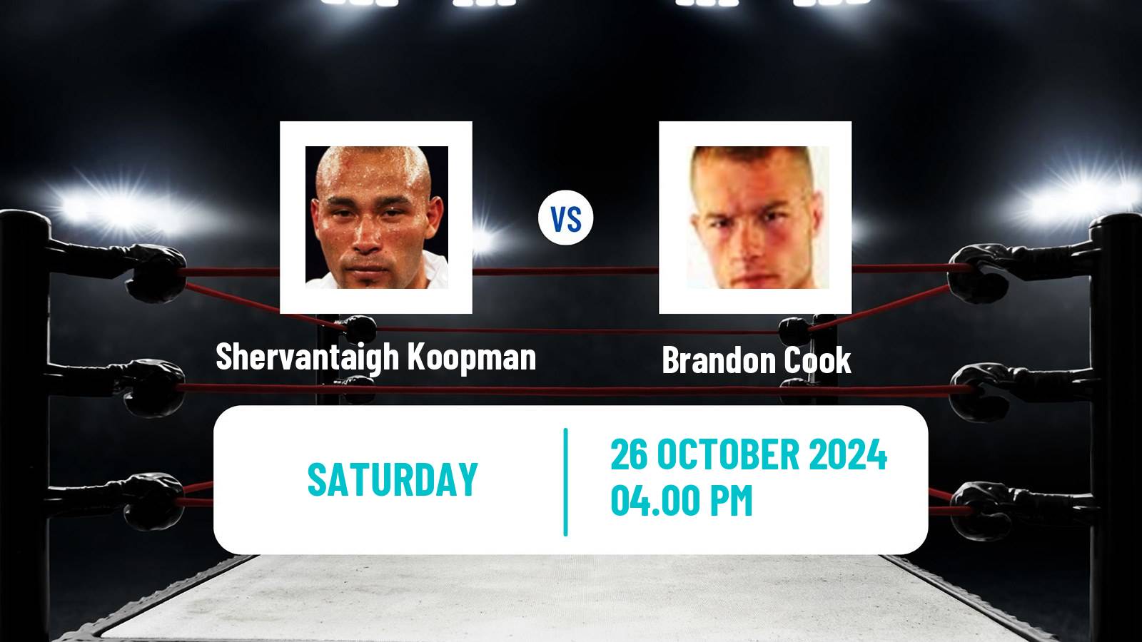 Boxing Super Welterweight Others Matches Men Shervantaigh Koopman - Brandon Cook