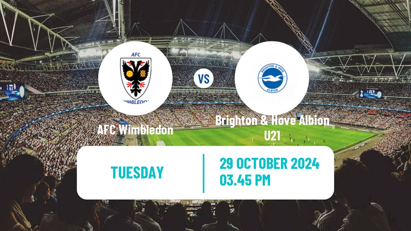 Soccer English EFL Trophy AFC Wimbledon - Brighton & Hove Albion U21