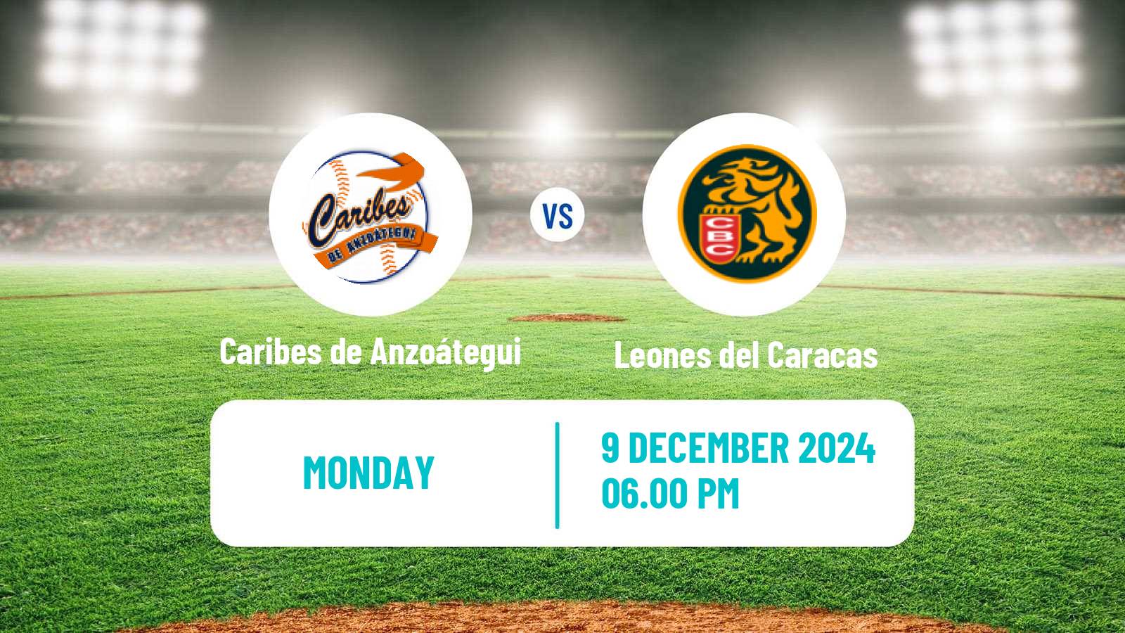 Baseball Venezuelan LVBP Caribes de Anzoátegui - Leones del Caracas