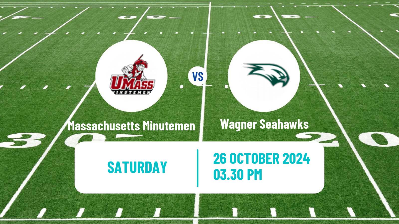 American football NCAA College Football Massachusetts Minutemen - Wagner Seahawks