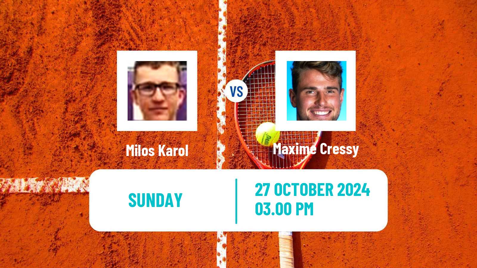 Tennis Bratislava 2 Challenger Men Milos Karol - Maxime Cressy