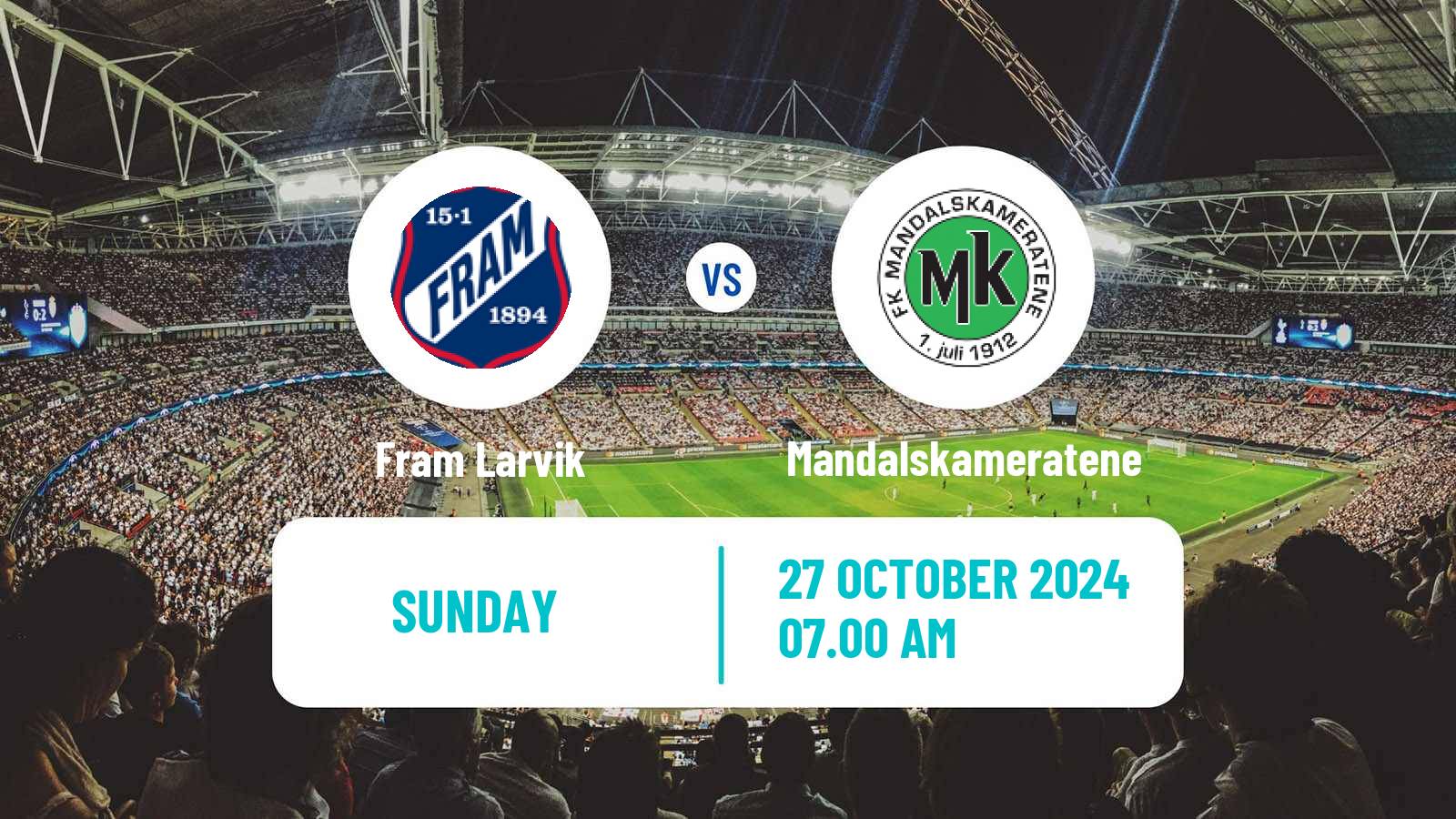 Soccer Norwegian Division 3 - Group 2 Fram Larvik - Mandalskameratene