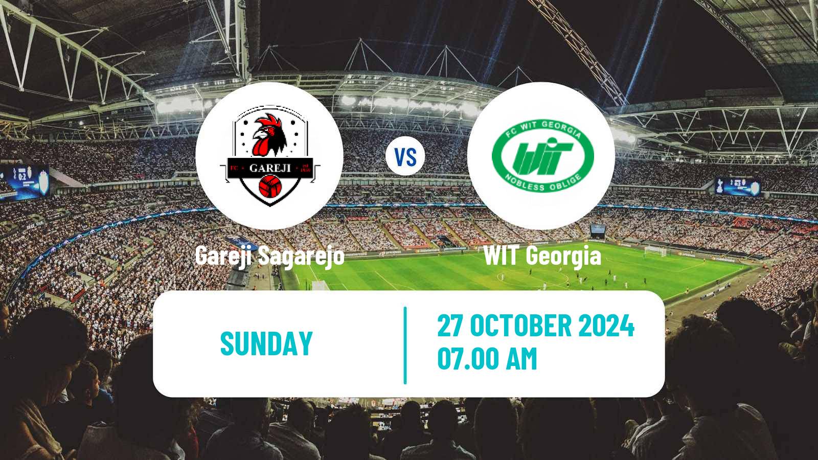 Soccer Georgian Erovnuli Liga 2 Gareji Sagarejo - WIT Georgia