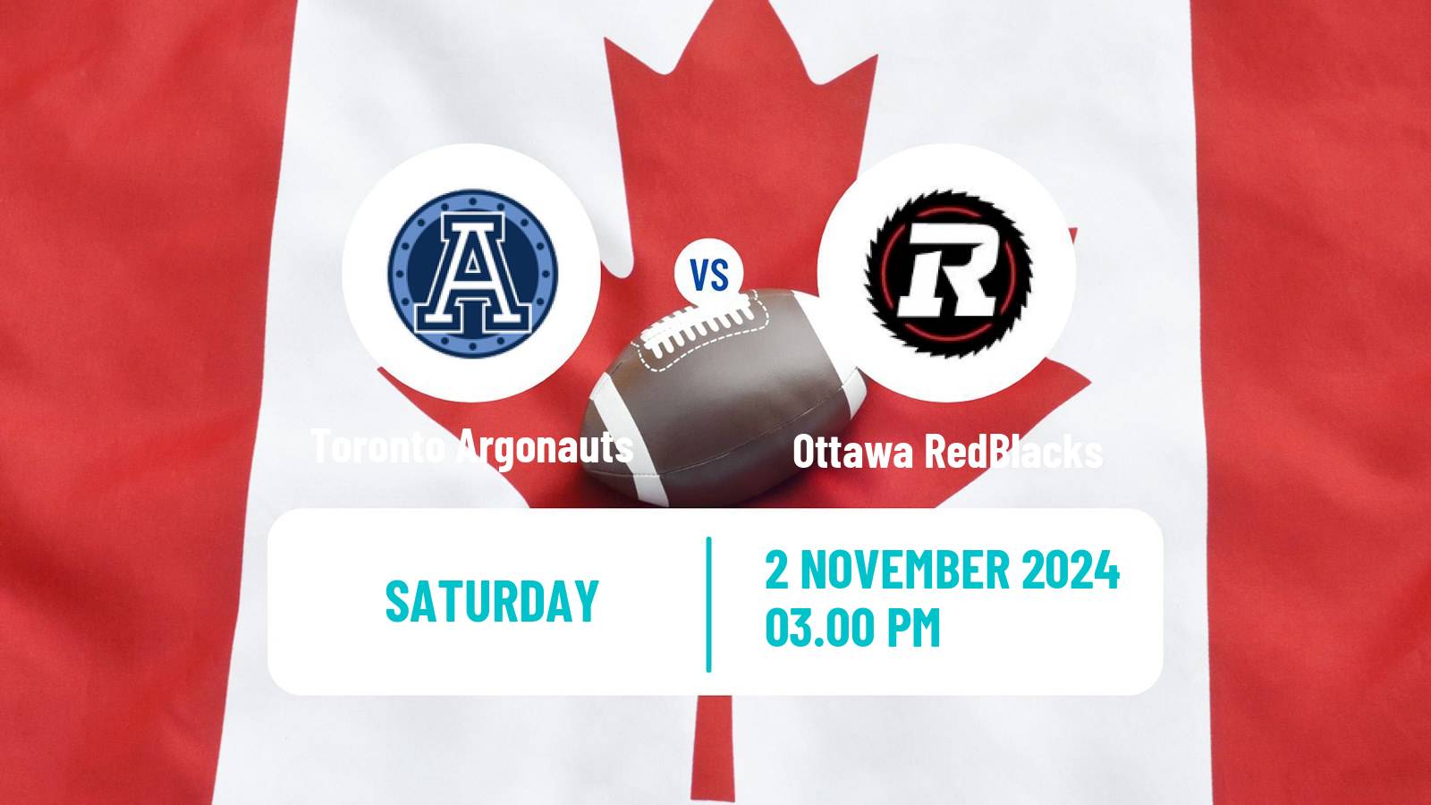 Canadian football CFL Toronto Argonauts - Ottawa RedBlacks