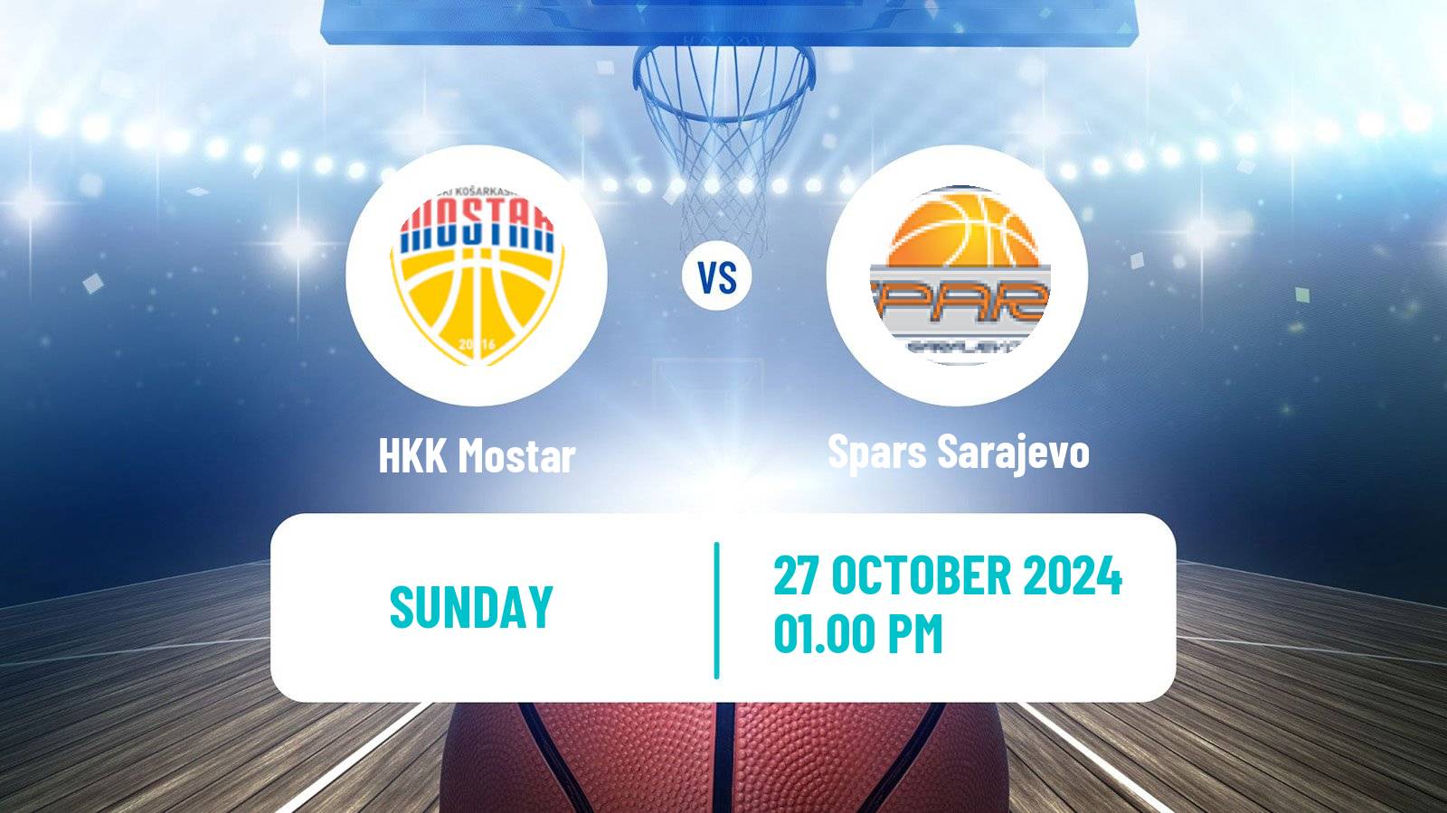 Basketball Bosnian Prvenstvo Basketball HKK Mostar - Spars Sarajevo