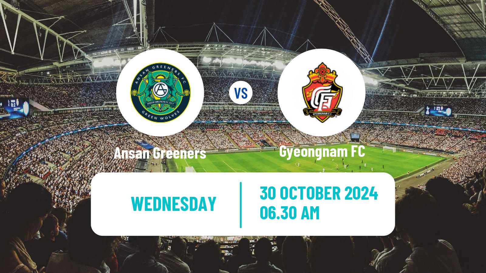 Soccer South Korean K-League 2 Ansan Greeners - Gyeongnam