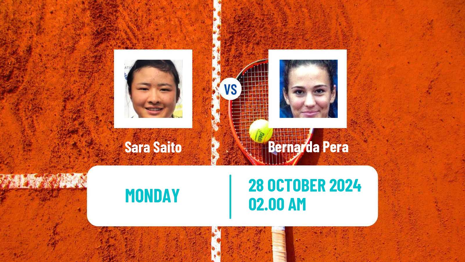 Tennis WTA Hong Kong Sara Saito - Bernarda Pera