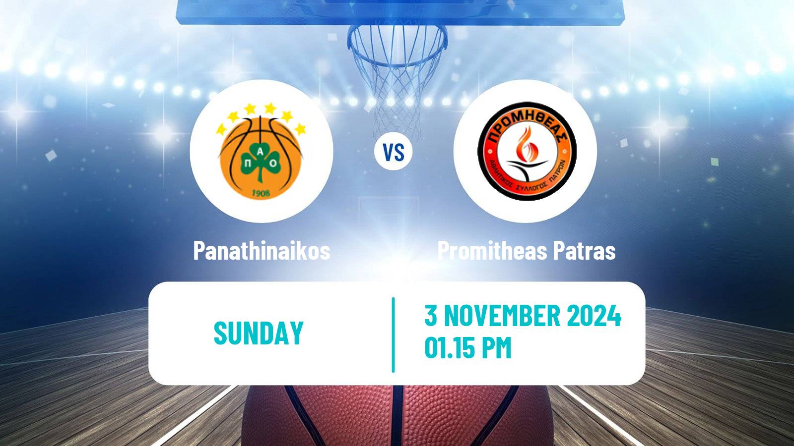 Basketball Greek Basket League A1 Panathinaikos - Promitheas Patras