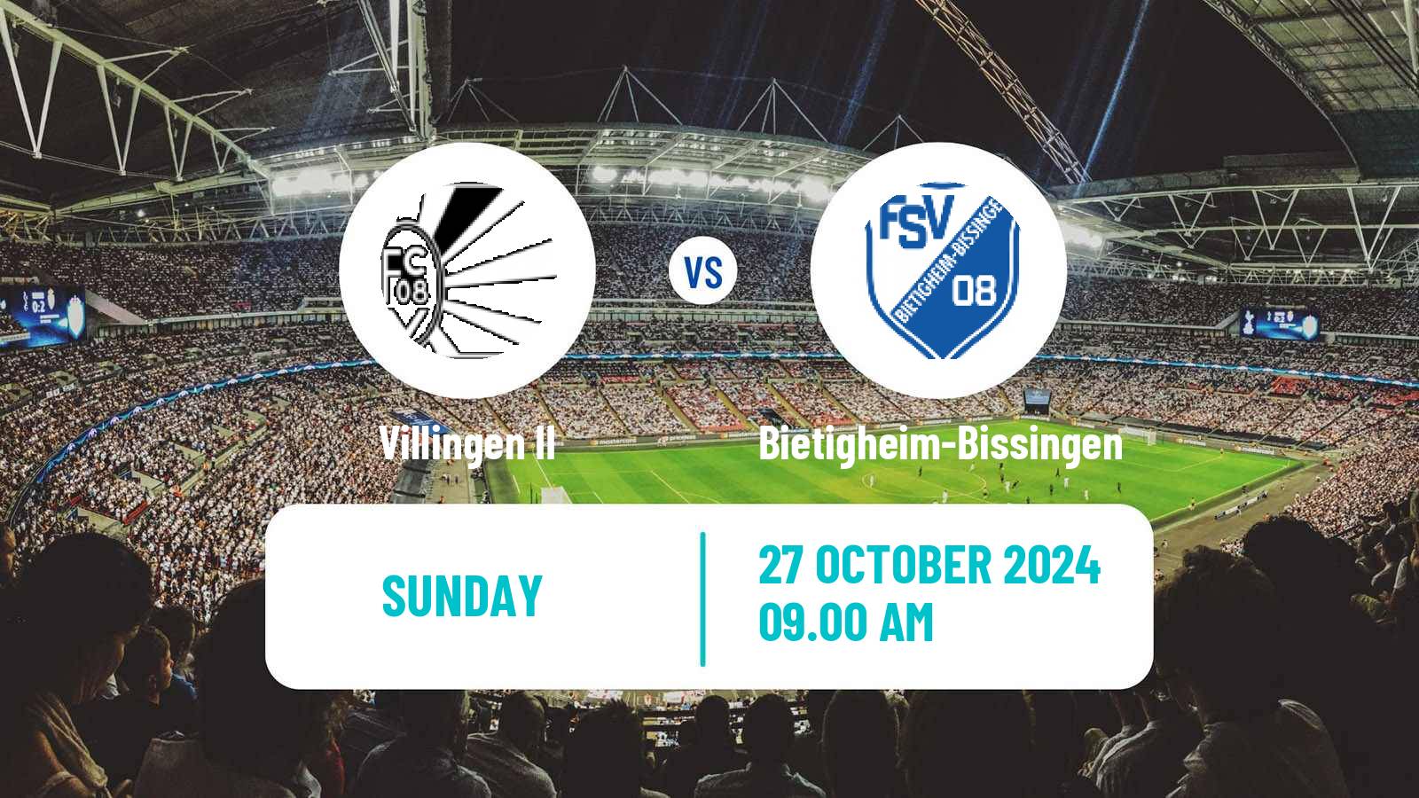 Soccer German Oberliga Baden-Württemberg Villingen II - Bietigheim-Bissingen