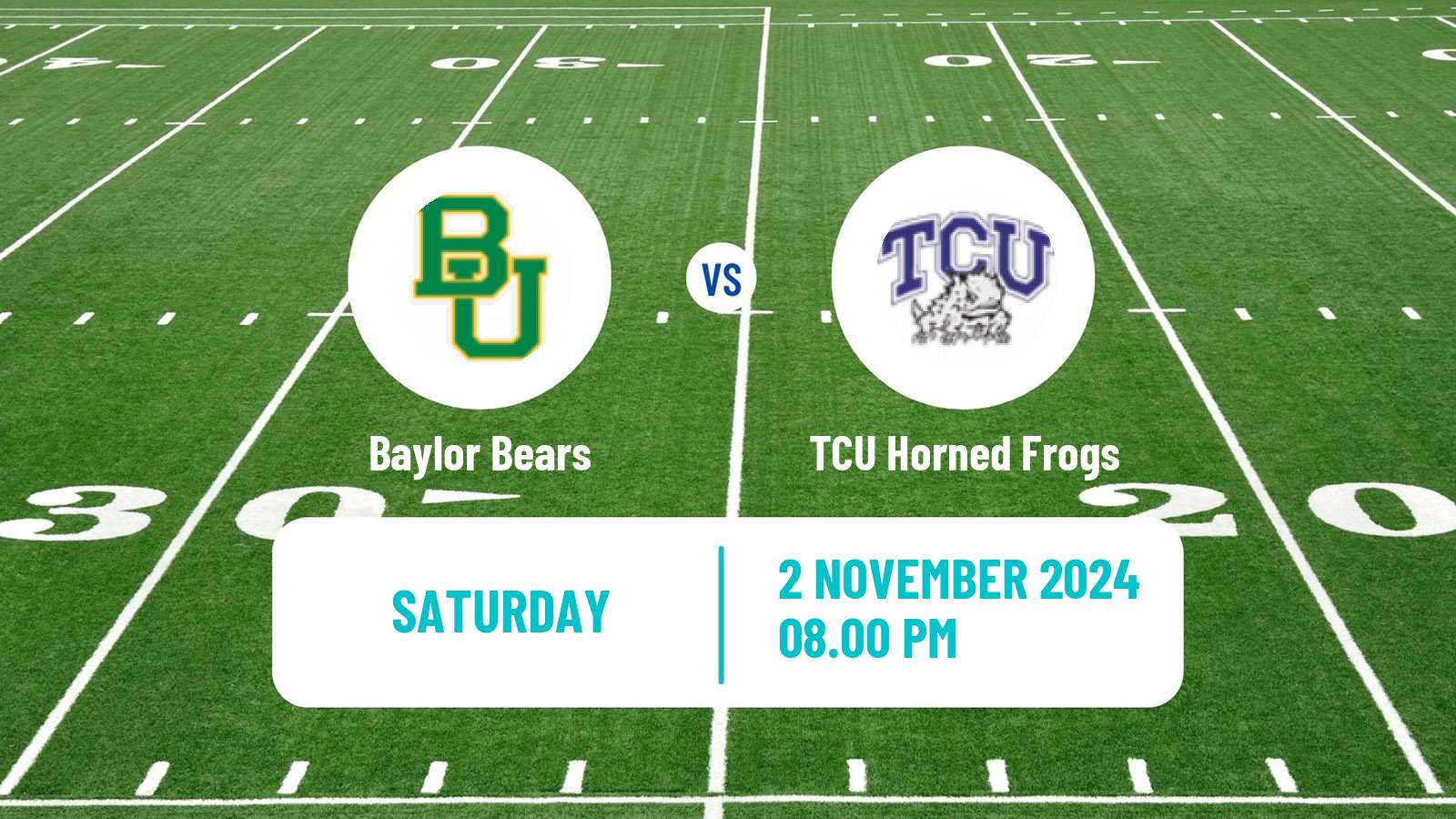 American football NCAA College Football Baylor Bears - TCU Horned Frogs