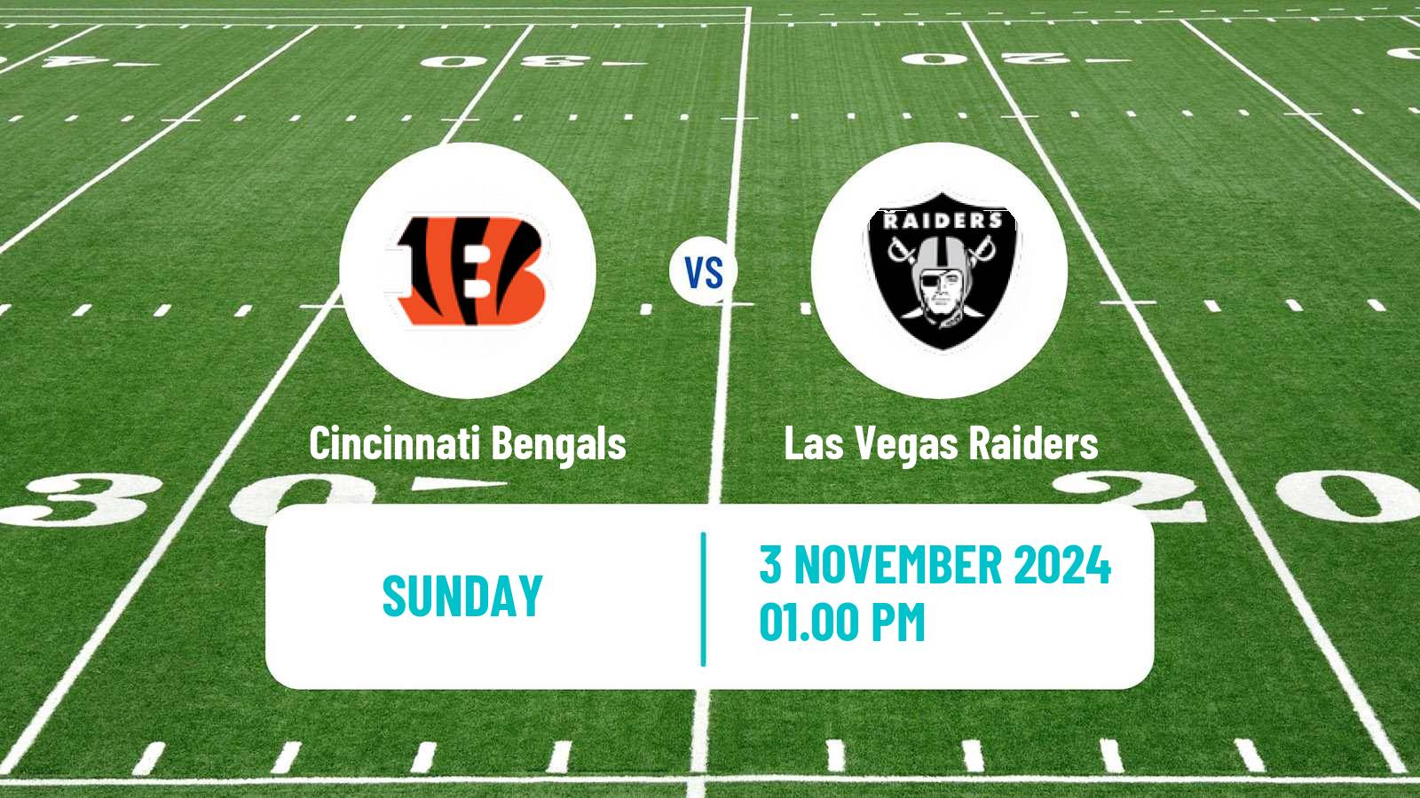 American football NFL Cincinnati Bengals - Las Vegas Raiders