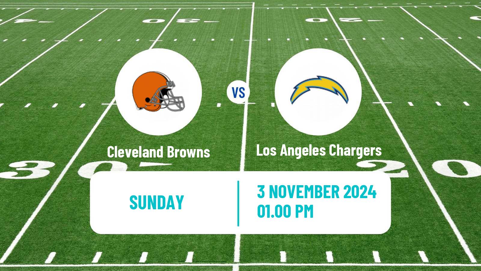 American football NFL Cleveland Browns - Los Angeles Chargers