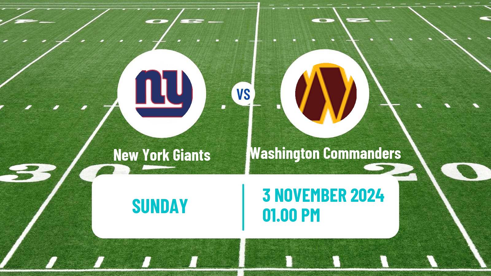 American football NFL New York Giants - Washington Commanders