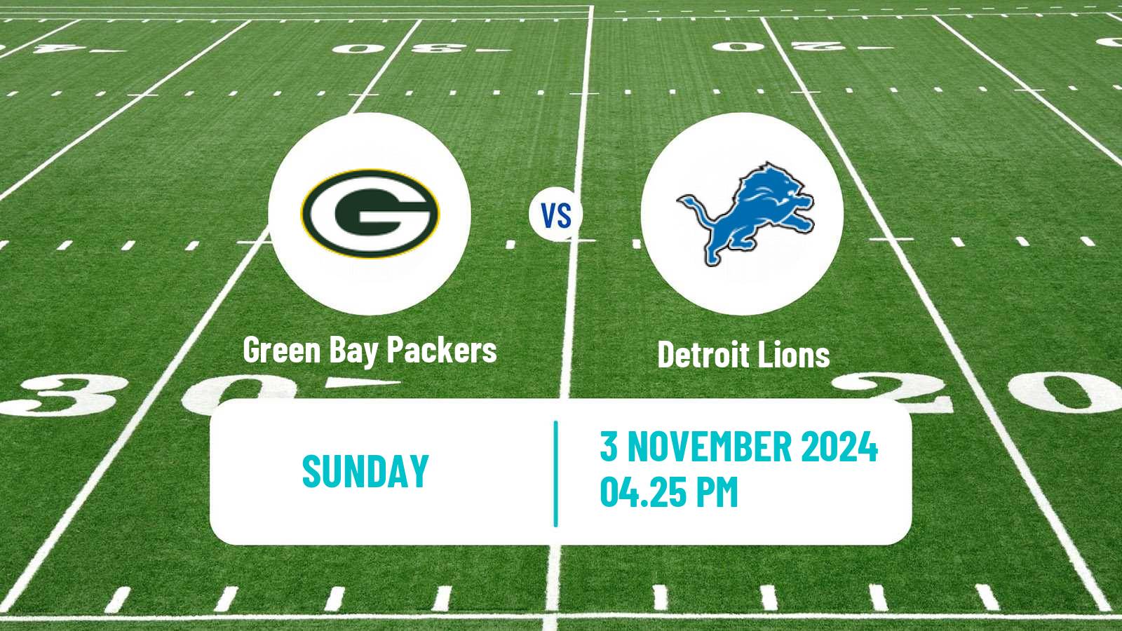 American football NFL Green Bay Packers - Detroit Lions