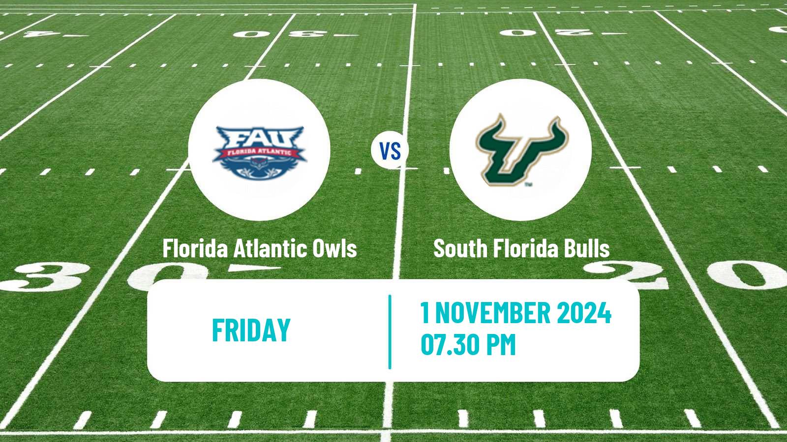 American football NCAA College Football Florida Atlantic Owls - South Florida Bulls