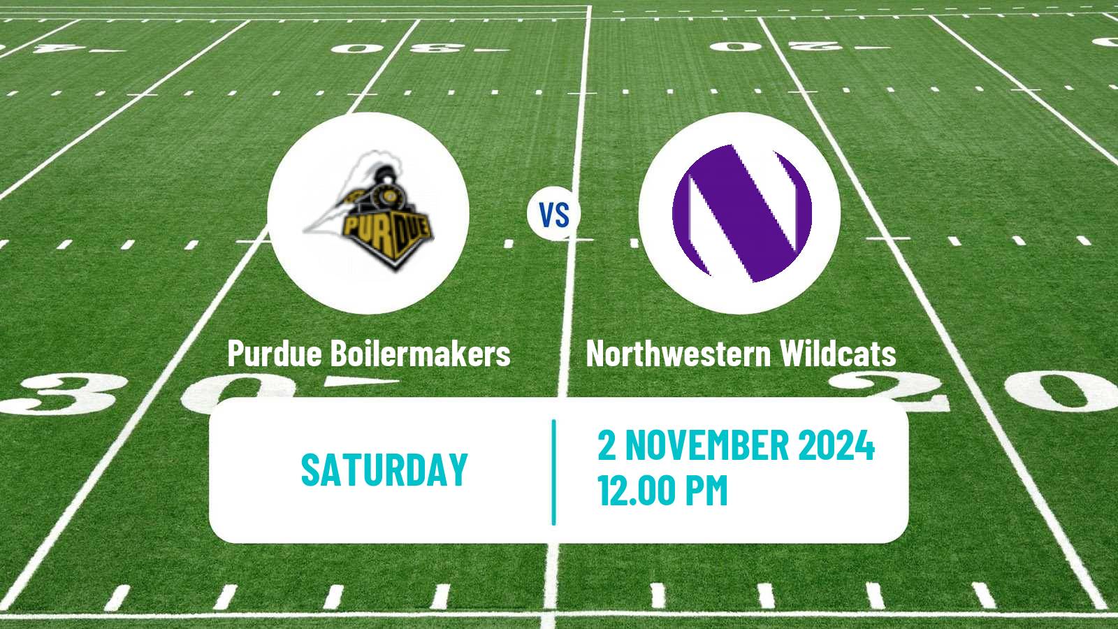 American football NCAA College Football Purdue Boilermakers - Northwestern Wildcats