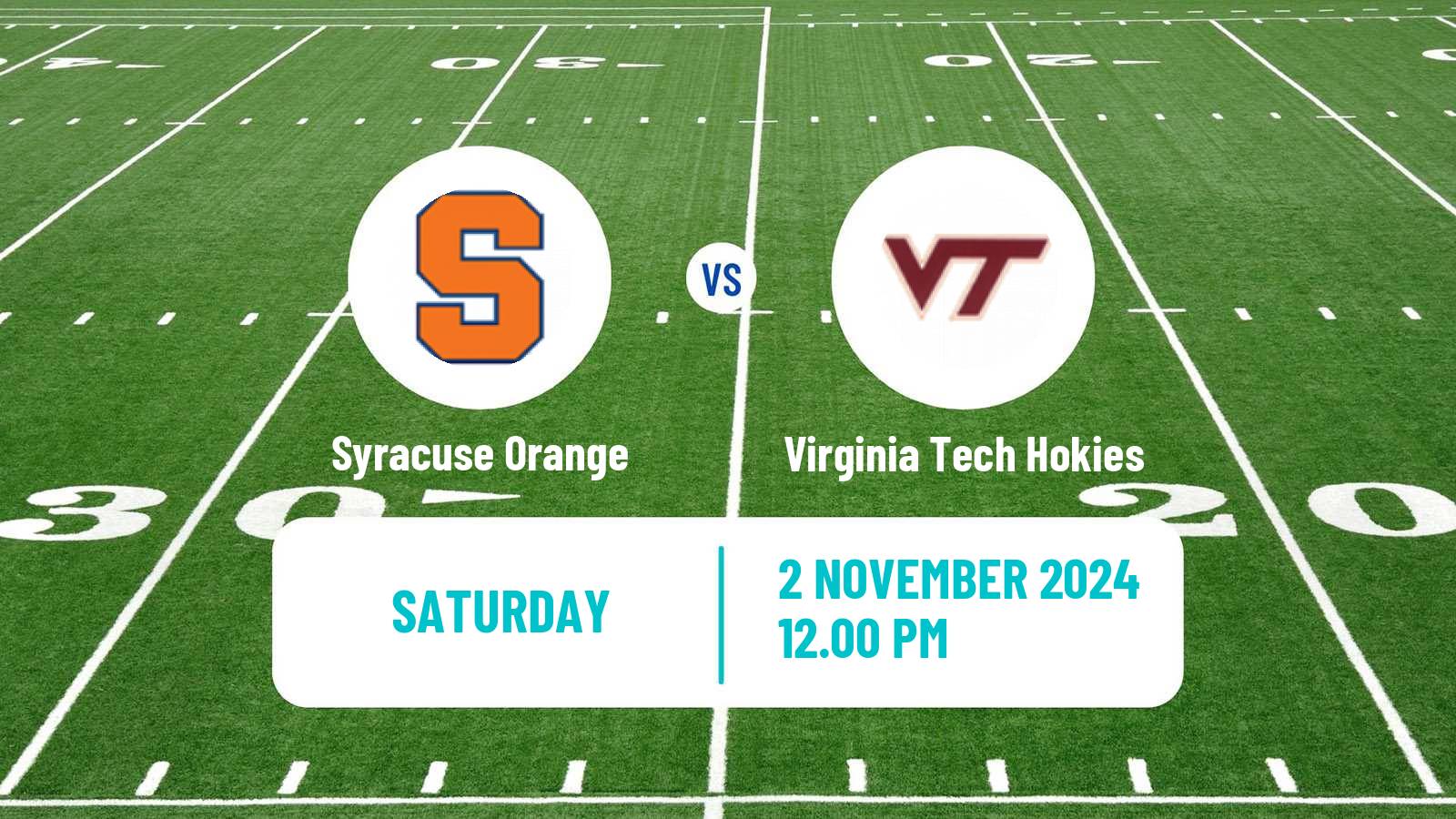 American football NCAA College Football Syracuse Orange - Virginia Tech Hokies