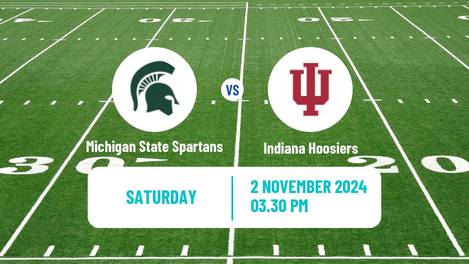 American football NCAA College Football Michigan State Spartans - Indiana Hoosiers