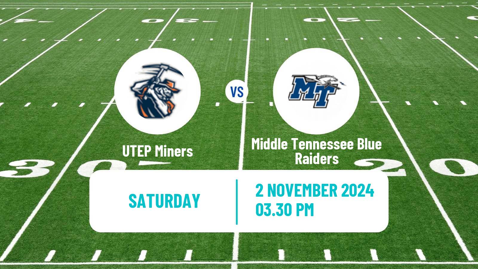 American football NCAA College Football UTEP Miners - Middle Tennessee Blue Raiders