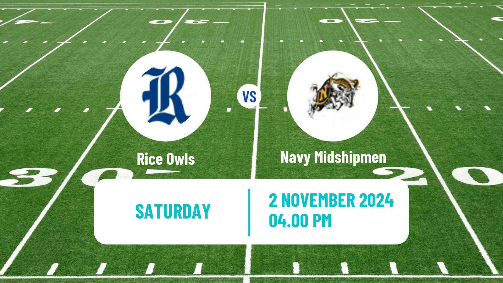 American football NCAA College Football Rice Owls - Navy Midshipmen